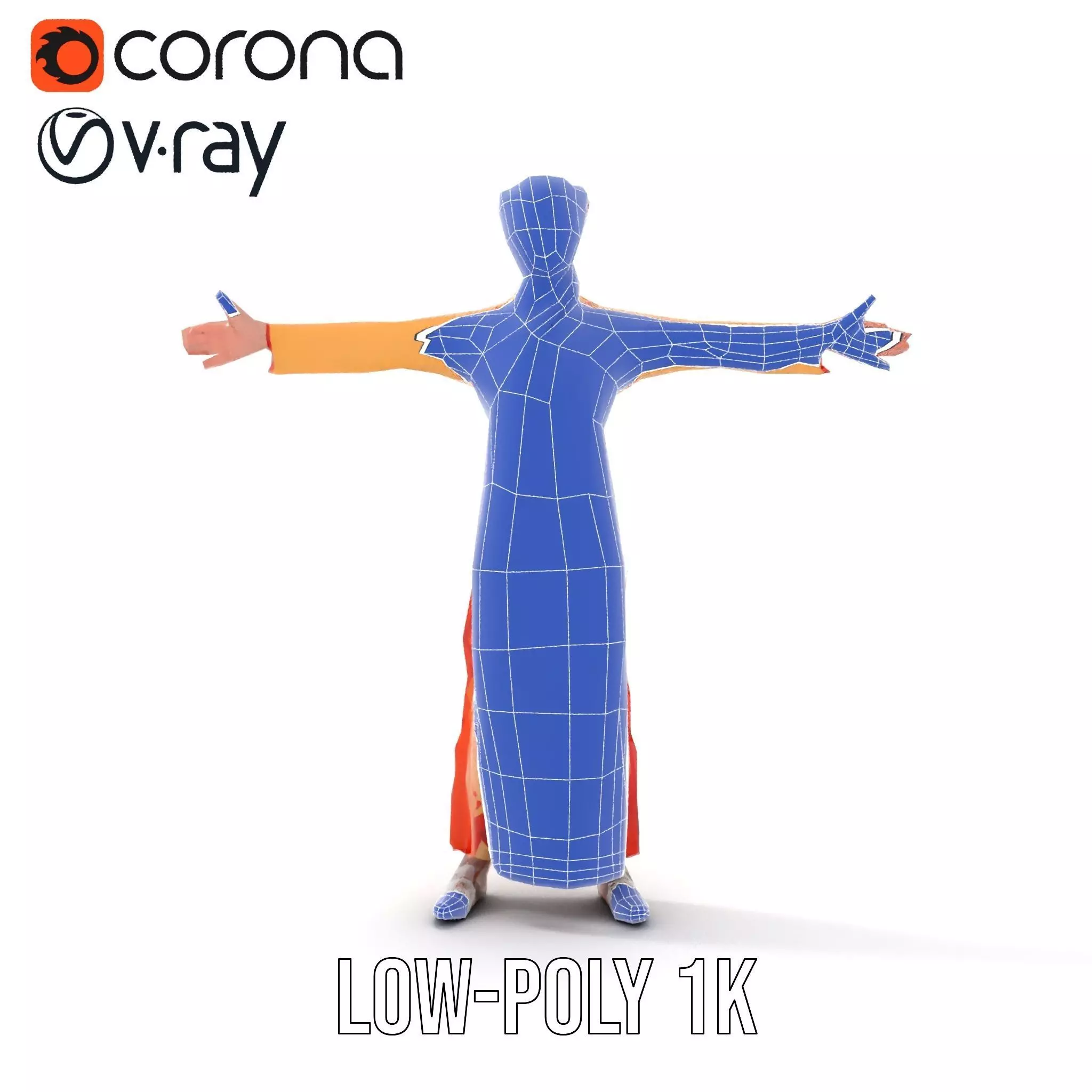 Elegant Floral Dress model pack Low-poly 3D model_30