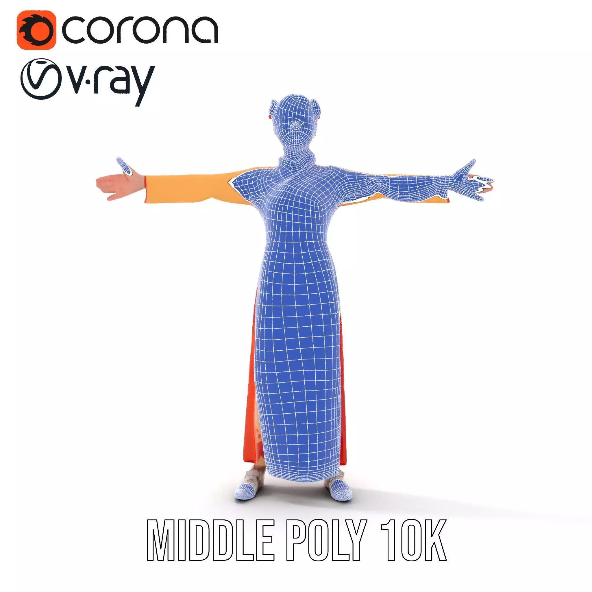 Elegant Floral Dress model pack Low-poly 3D model_21