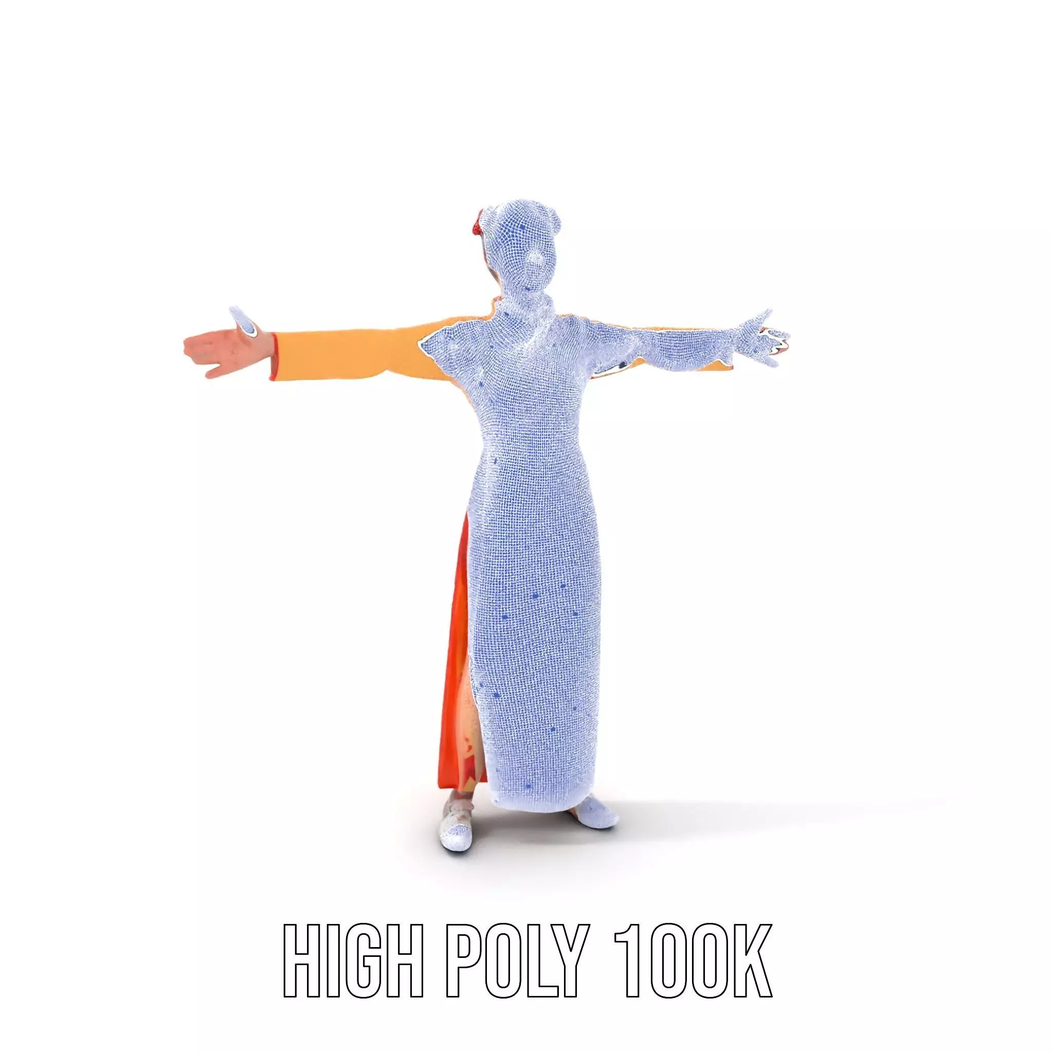 Elegant Floral Dress model pack Low-poly 3D model_4