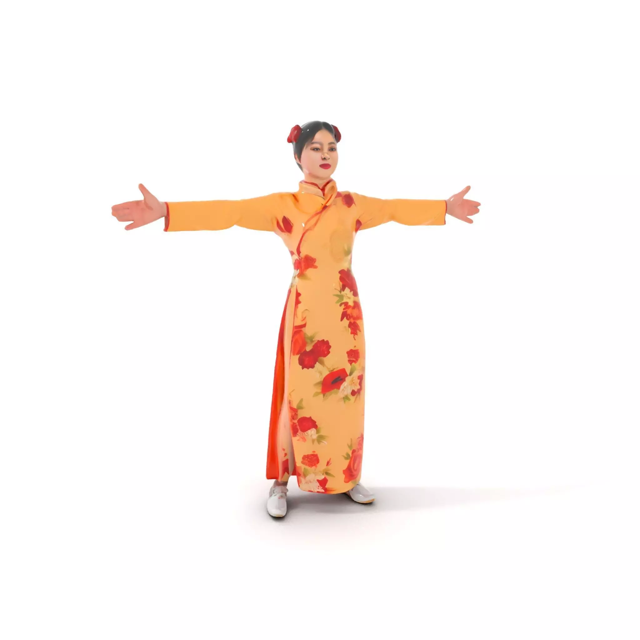 Elegant Floral Dress model pack Low-poly 3D model_0