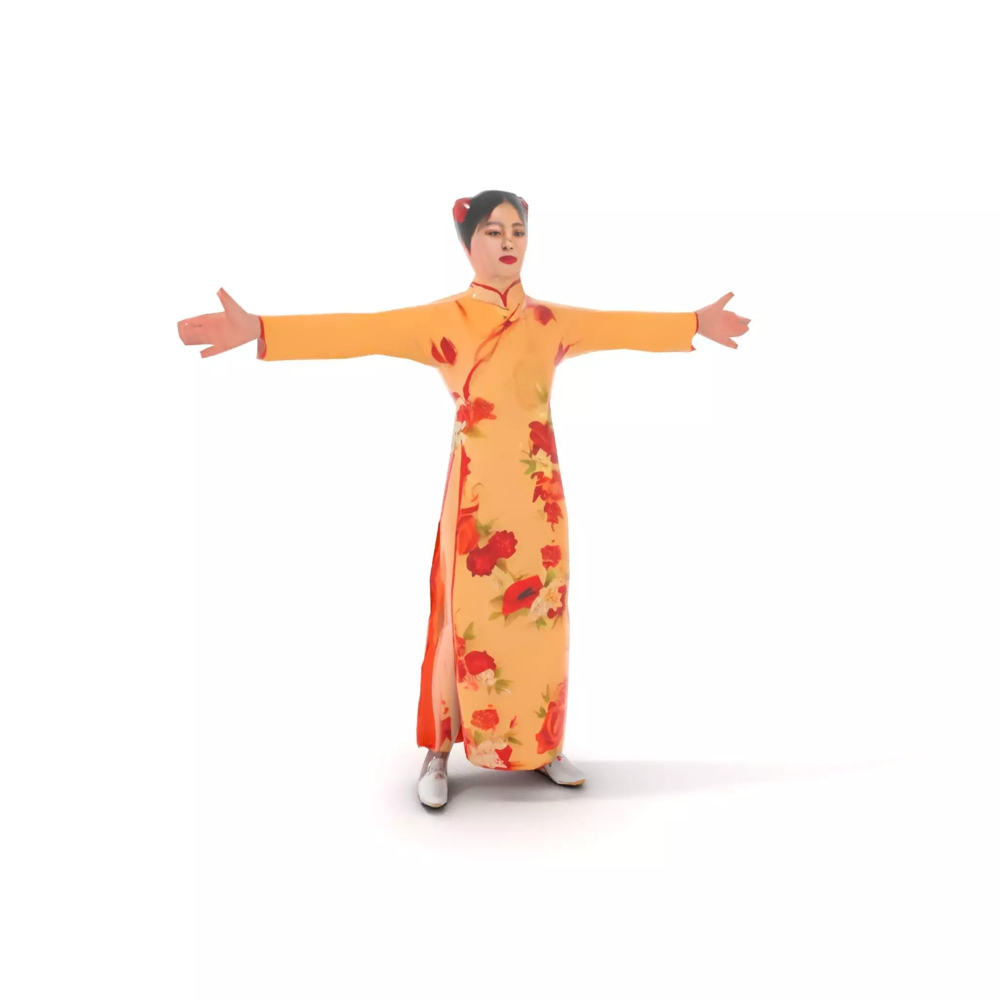 Elegant Floral Dress model pack Low-poly 3D model_14