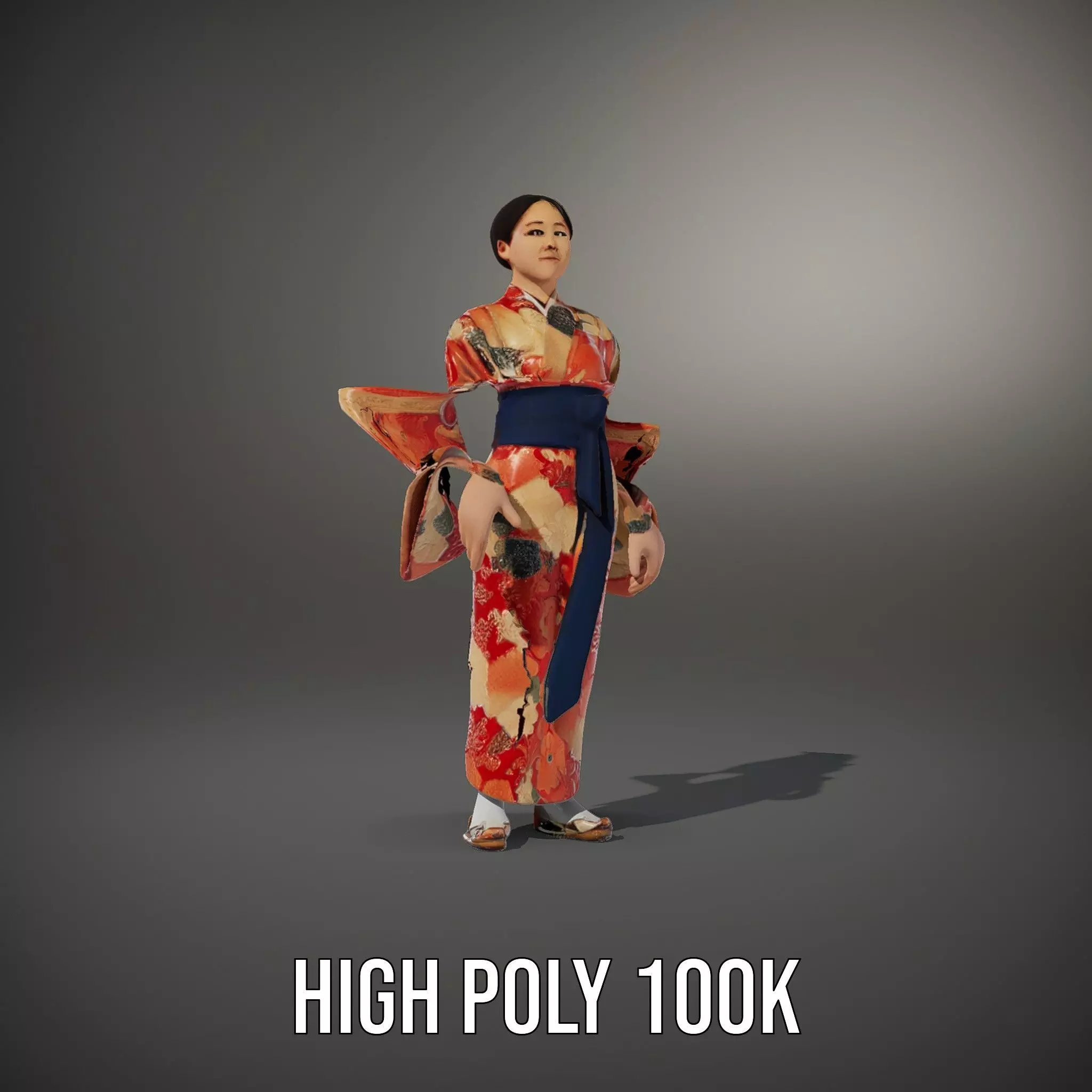Floral Kimono Apparel model pack Low-poly 3D model_8