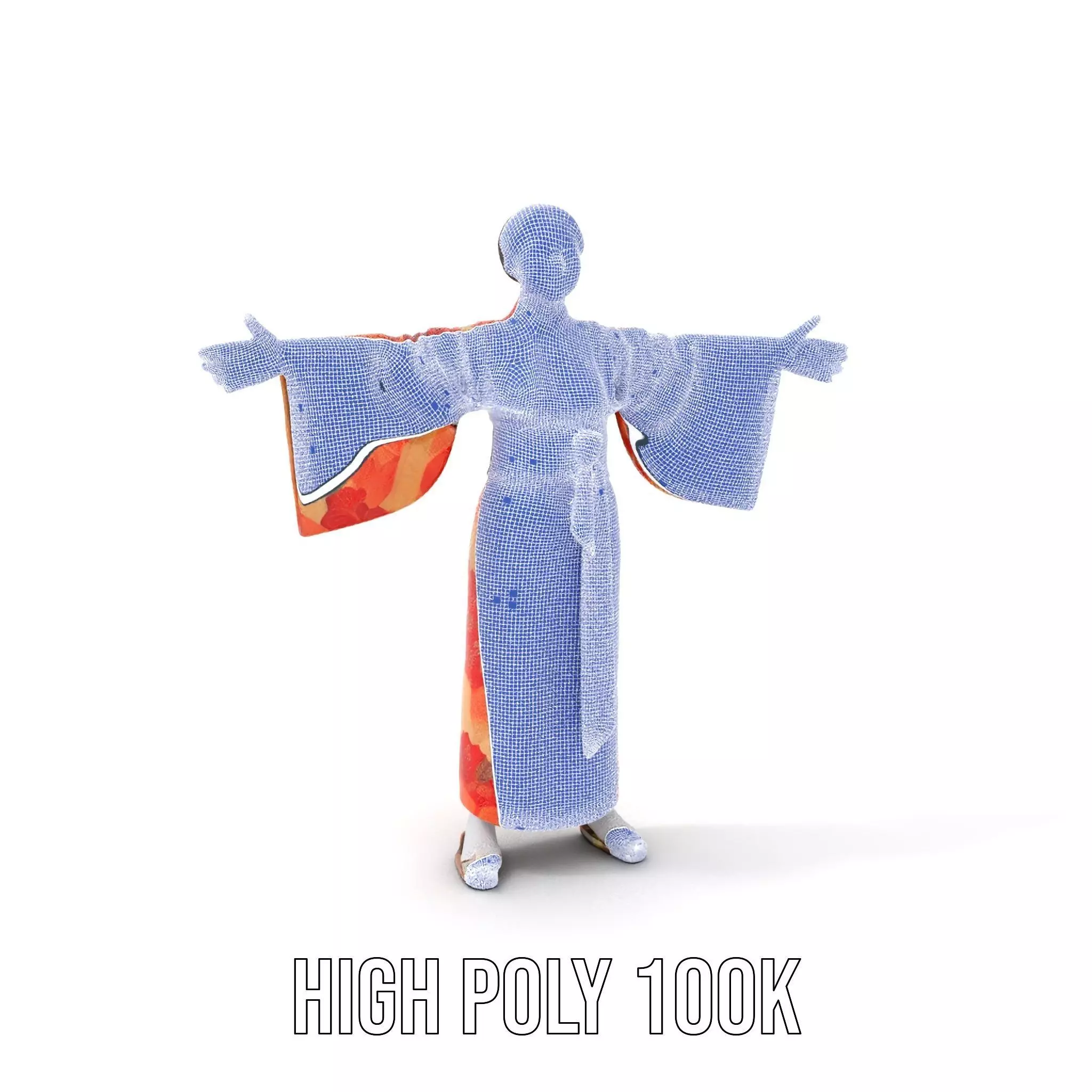 Floral Kimono Apparel model pack Low-poly 3D model_4