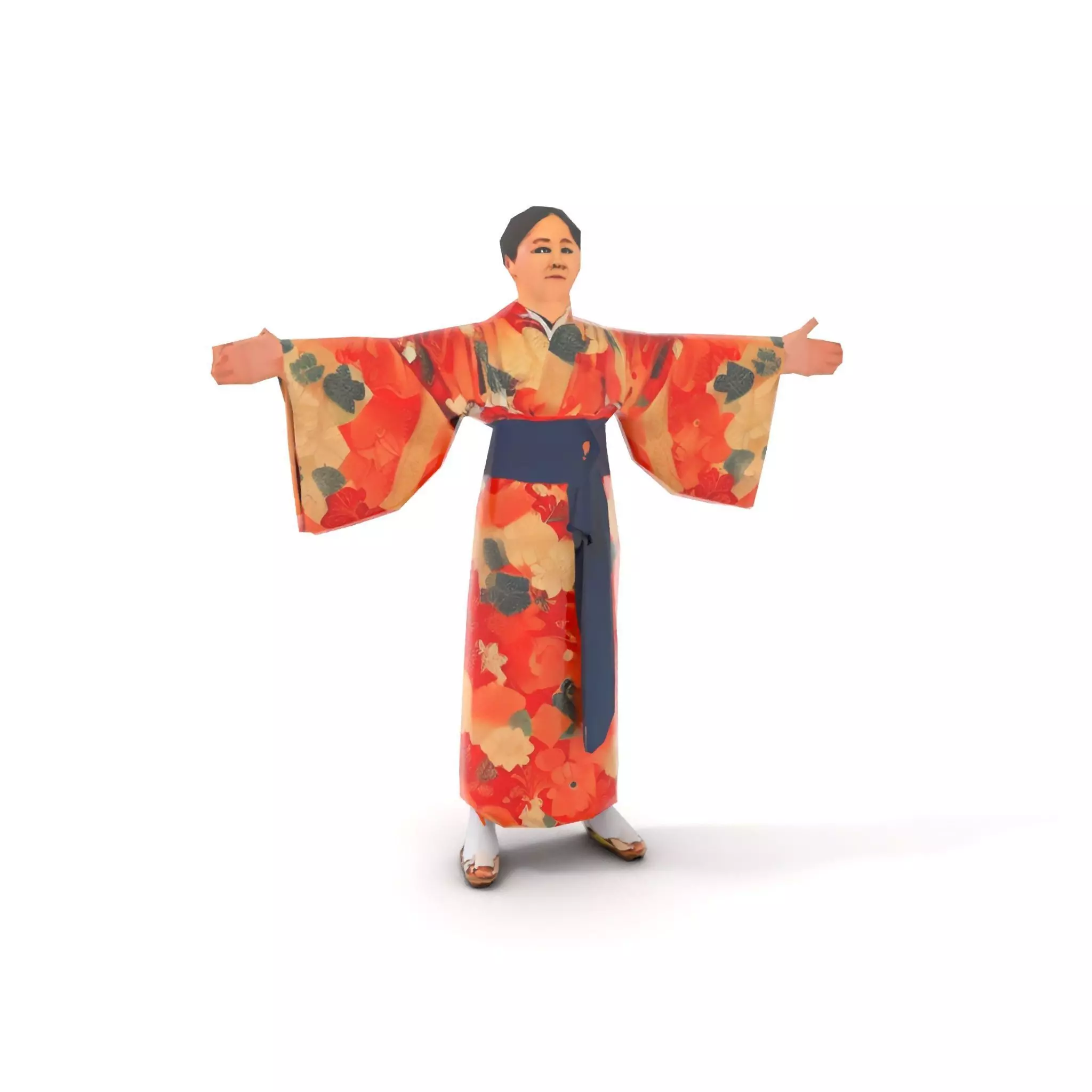 Floral Kimono Apparel model pack Low-poly 3D model_9
