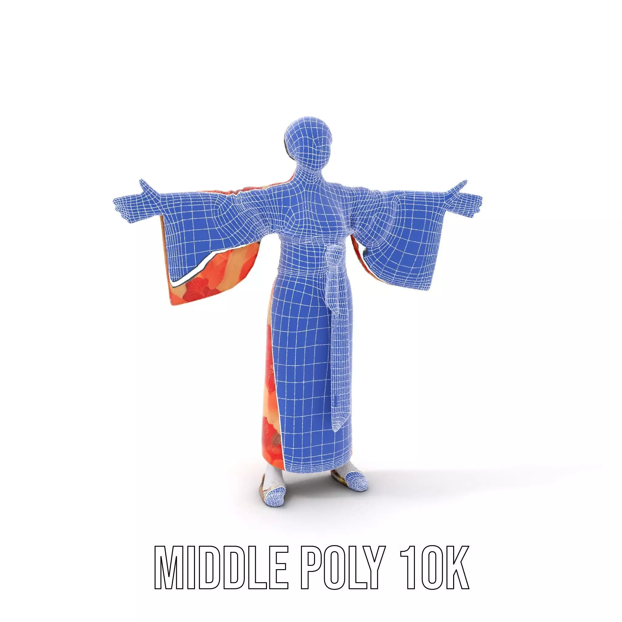 Floral Kimono Apparel model pack Low-poly 3D model_16