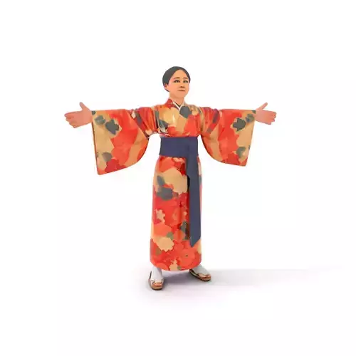Floral Kimono Apparel model pack Low-poly 3D model
