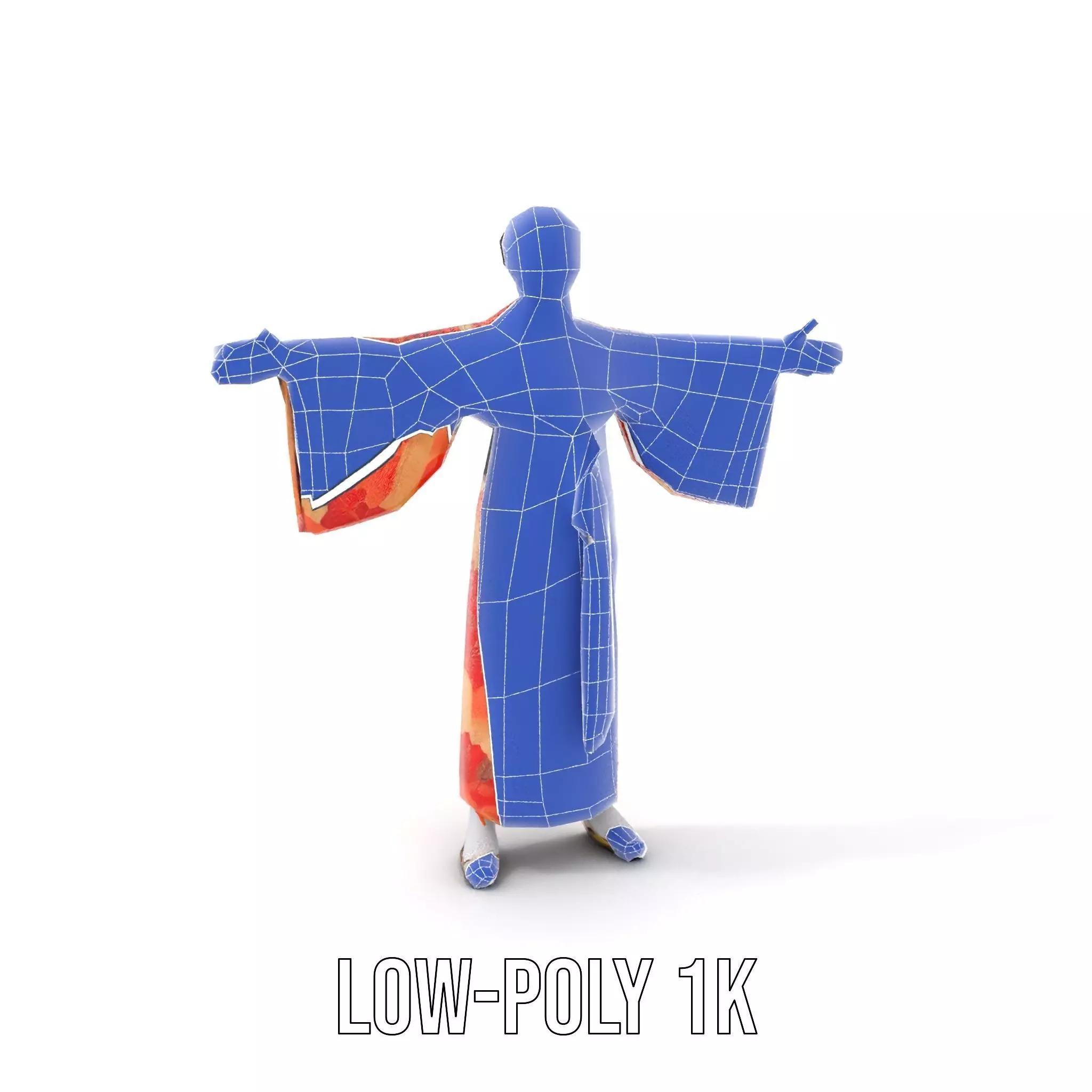 Floral Kimono Apparel model pack Low-poly 3D model_7