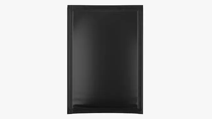 Matte Black Sachet Packaging Mockup