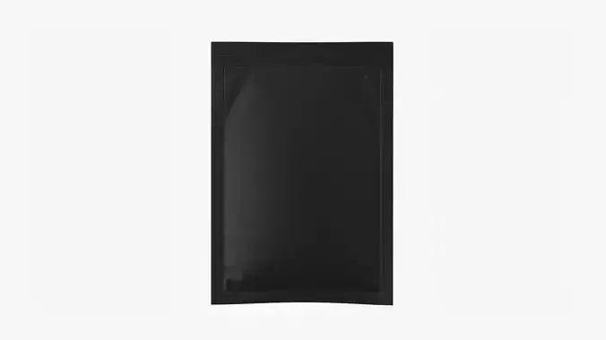 Matte Black Sachet Packaging Mockup 02