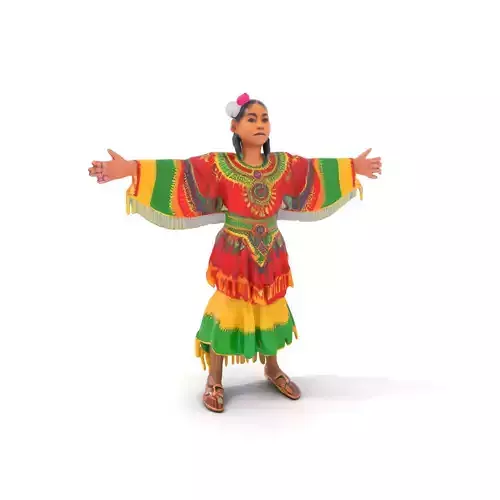 Vibrant Ethnic Dress model pack Low-poly 3D model