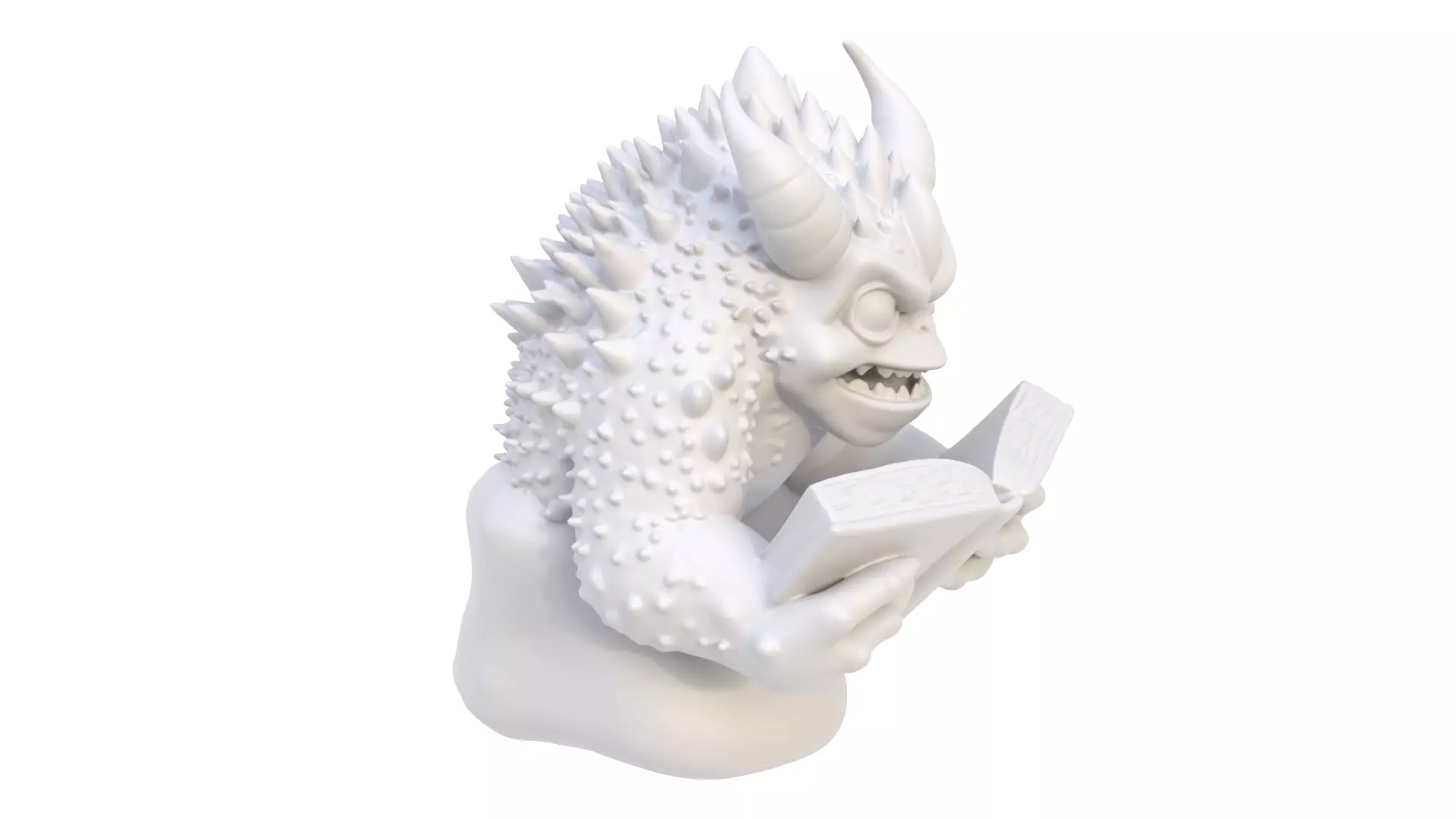 Monster with book 3D model_7