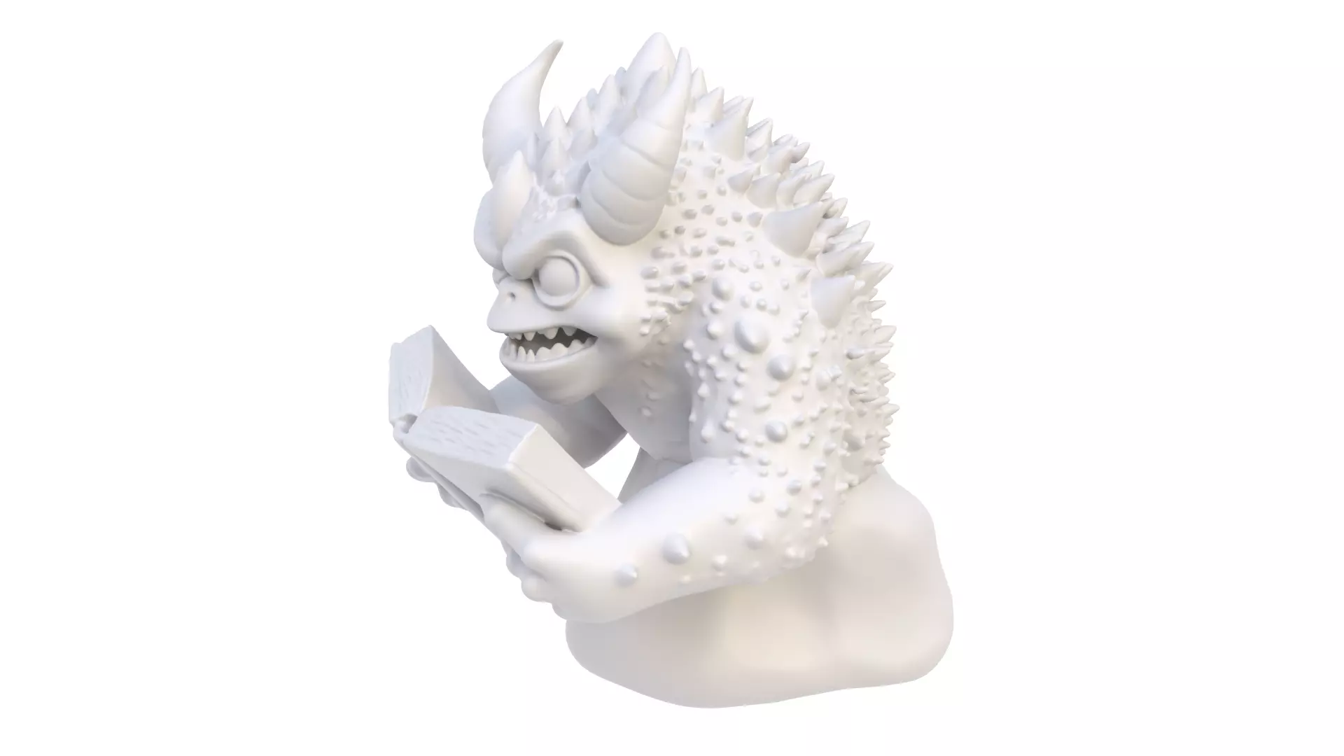 Monster with book 3D model_2
