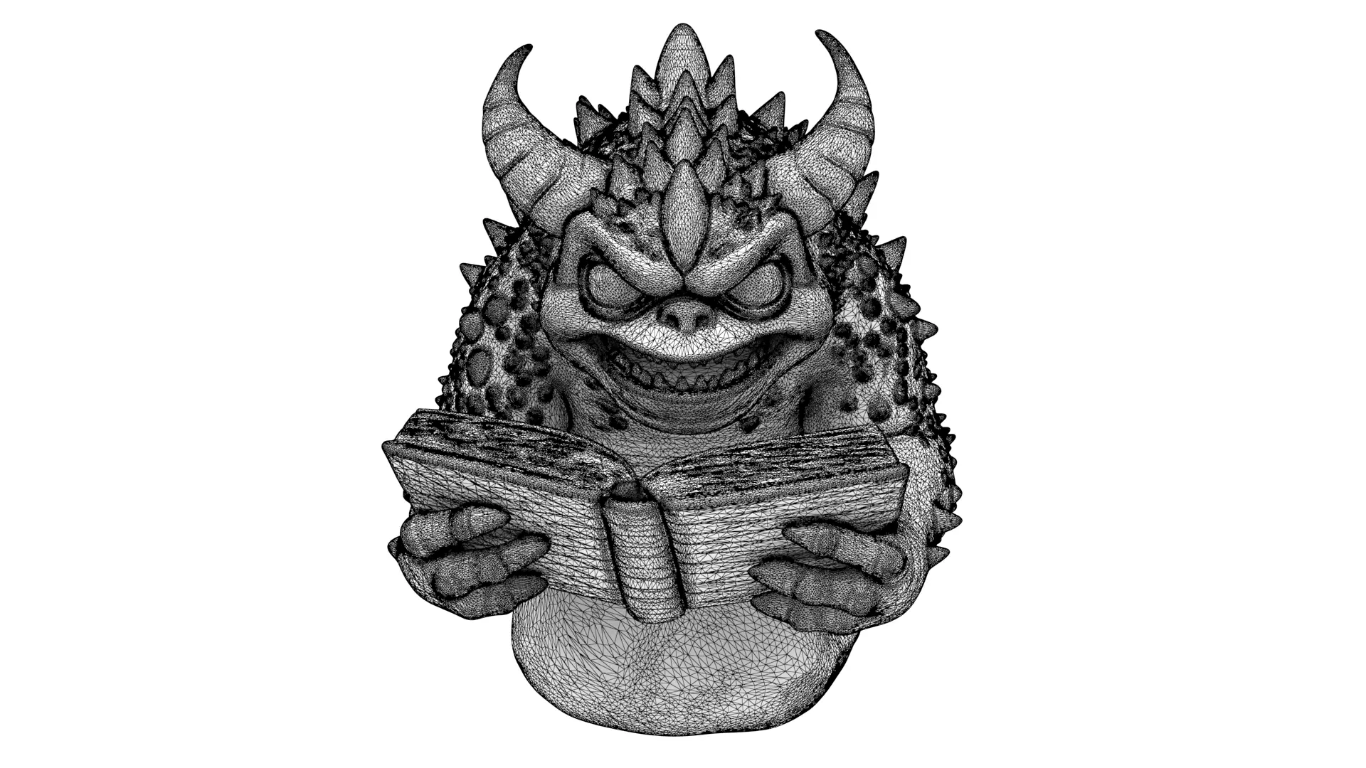 Monster with book 3D model_9