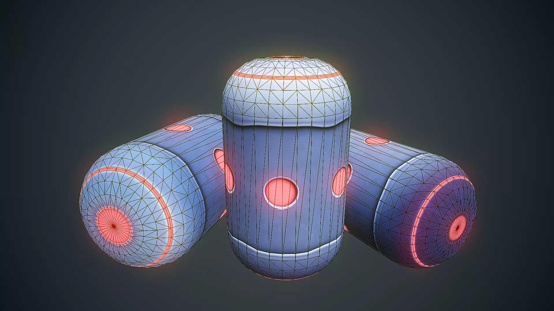 Stylized Sci Fi Grenade - Game Ready Low-poly 3D model_13