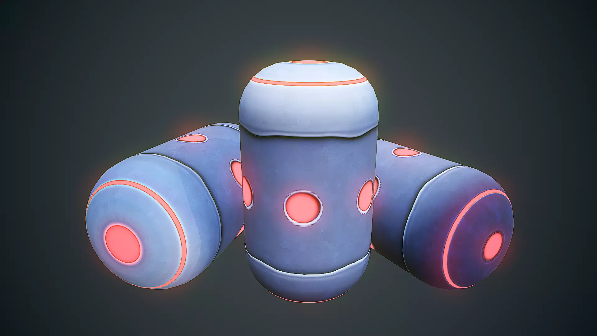 Stylized Sci Fi Grenade - Game Ready Low-poly 3D model_8