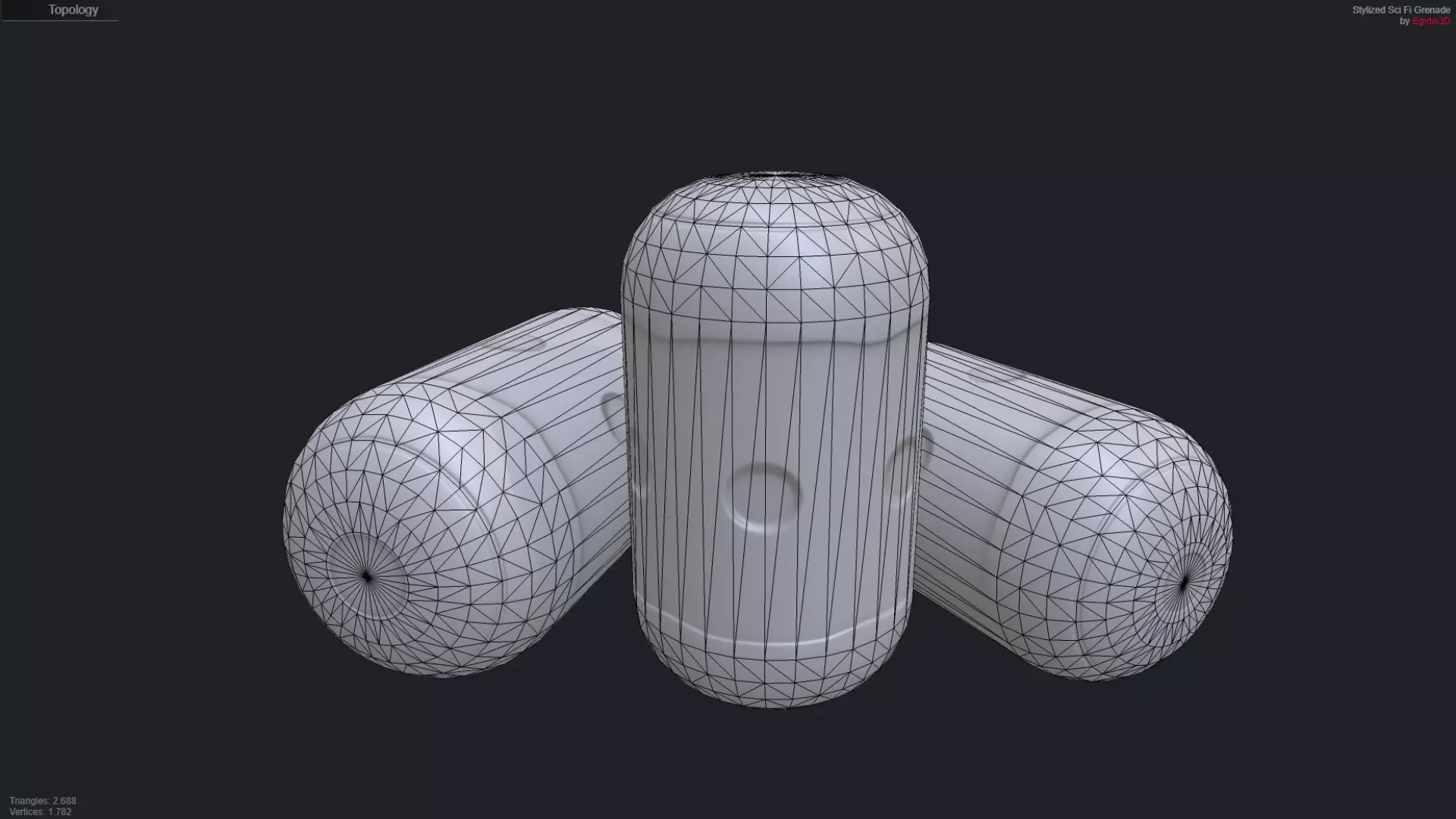 Stylized Sci Fi Grenade - Game Ready Low-poly 3D model_24