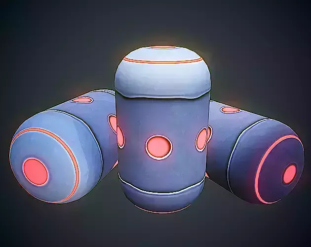 Stylized Sci Fi Grenade - Game Ready Low-poly 3D model