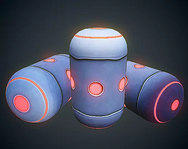 Stylized Sci Fi Grenade - Game Ready Low-poly 3D model_0