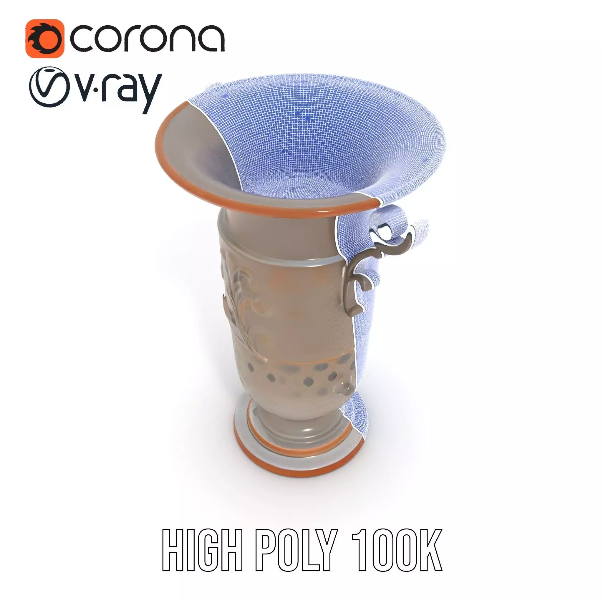 Vintage Bronze Vase model pack Low-poly 3D model_26