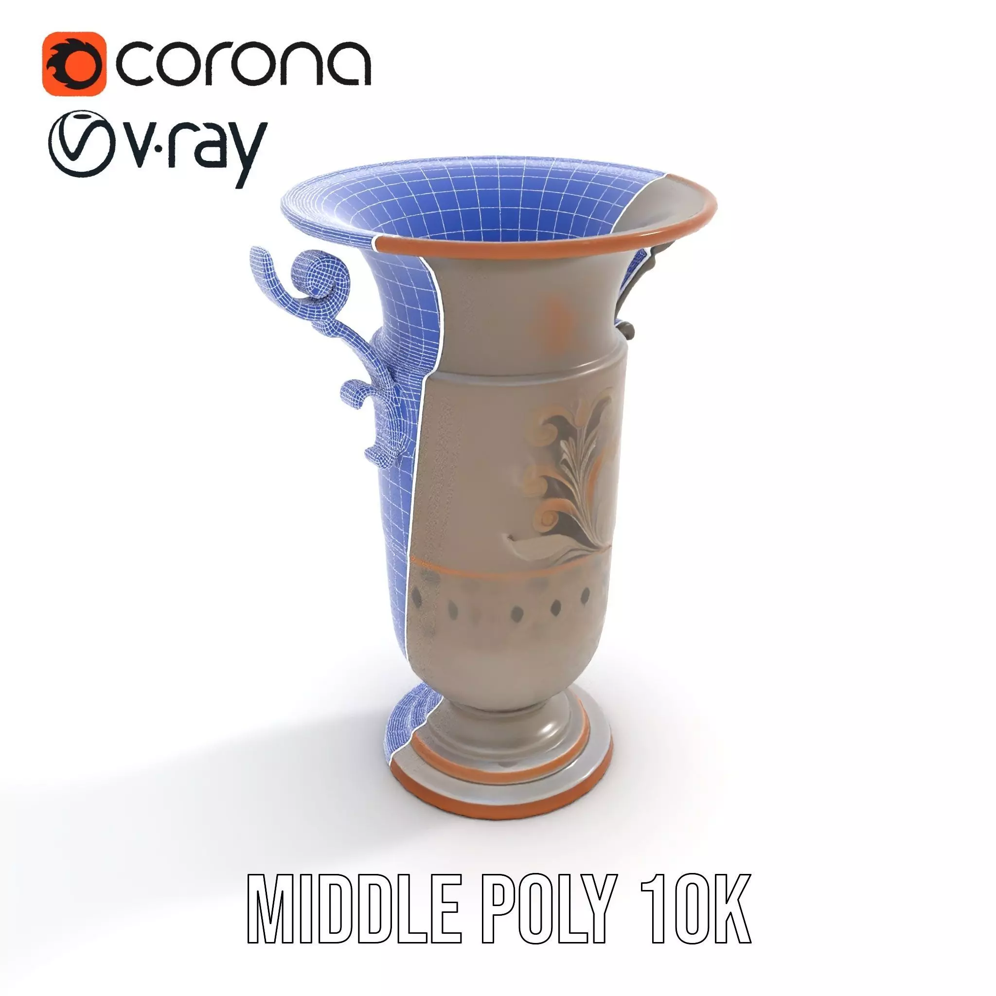 Vintage Bronze Vase model pack Low-poly 3D model_5