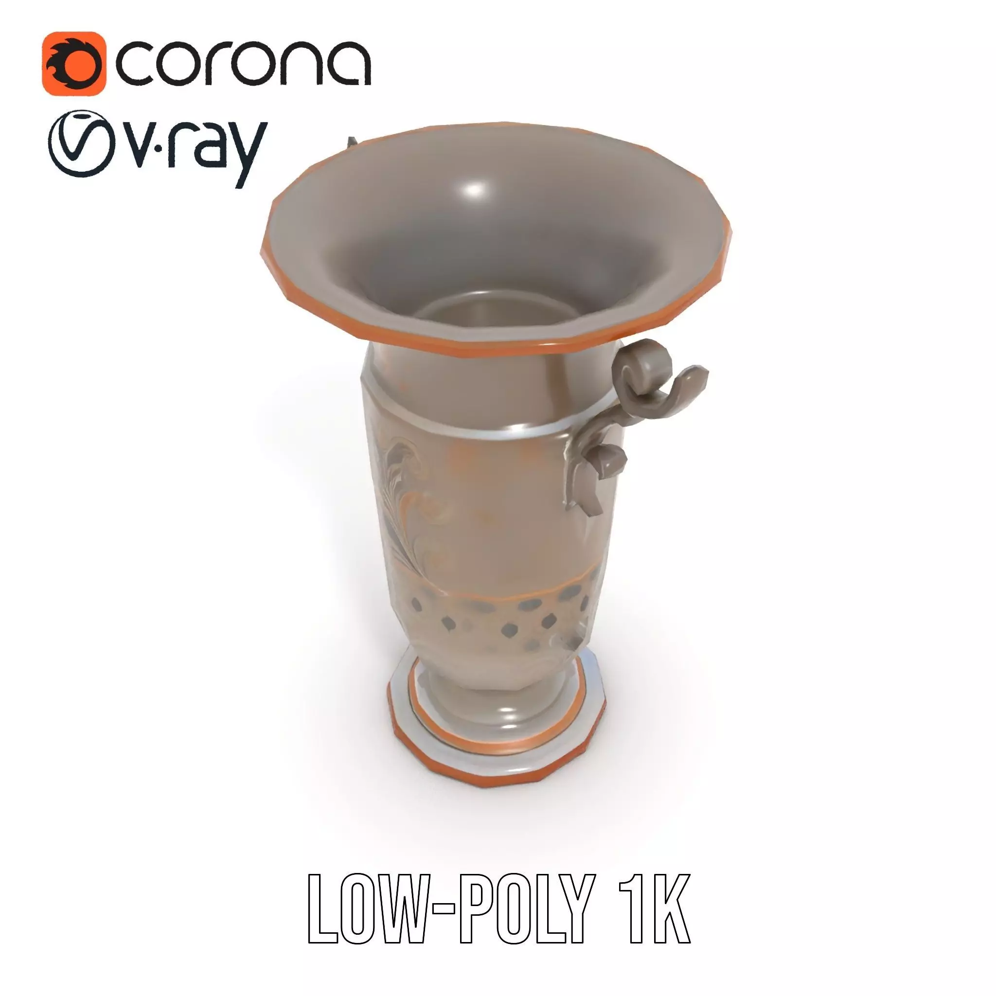 Vintage Bronze Vase model pack Low-poly 3D model_14