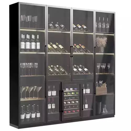 Wine cabinet with Wine Bar in a restaurant and home 11