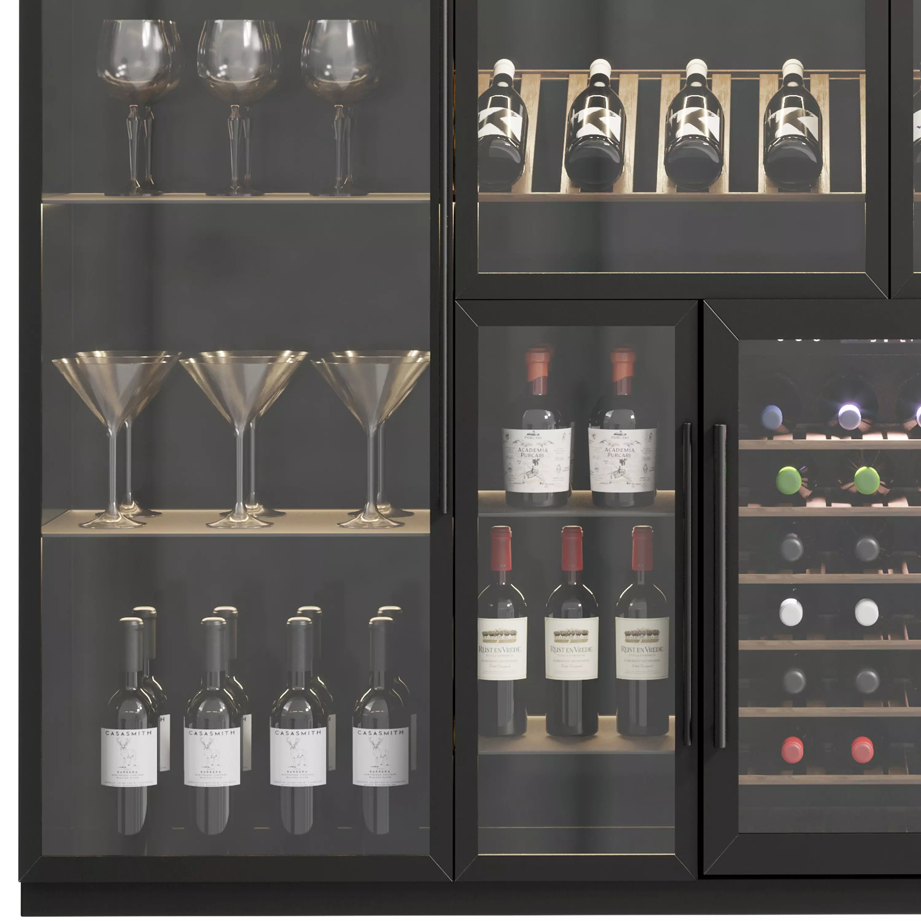 Wine cabinet with Wine Bar in a restaurant and home 11 3D model_2