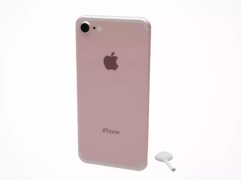 iPhone 7 with earphone Free 3D model