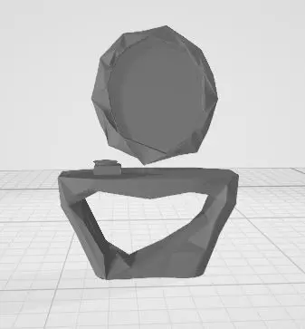 Geometric Wooden Console with Sculptural Mirror 3D model_5