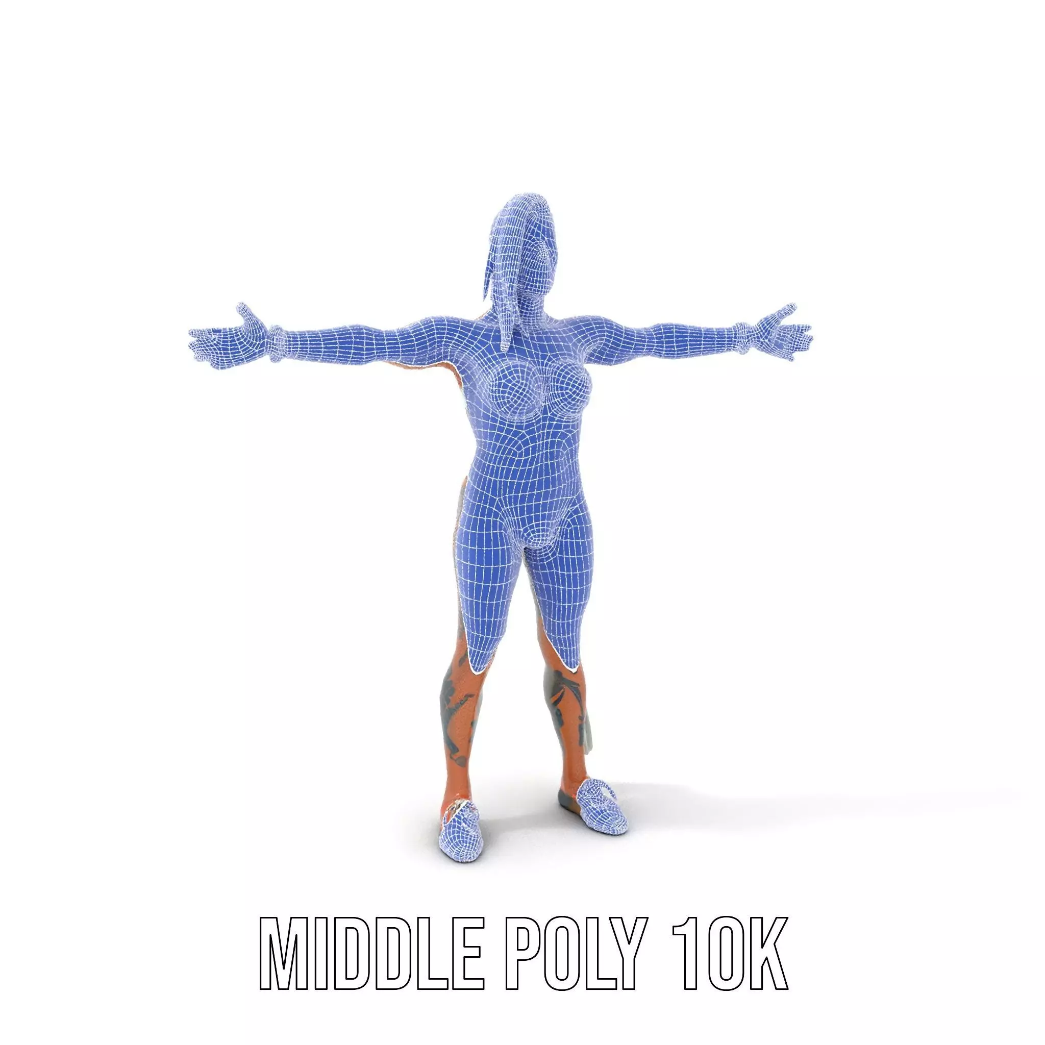 Futuristic Tattooed Model model pack Low-poly 3D model_24