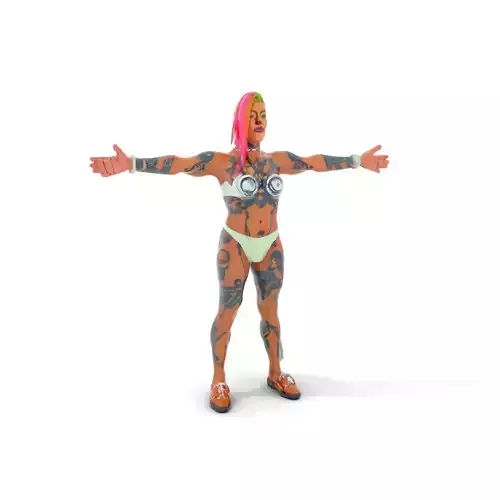 Futuristic Tattooed Model model pack Low-poly 3D model