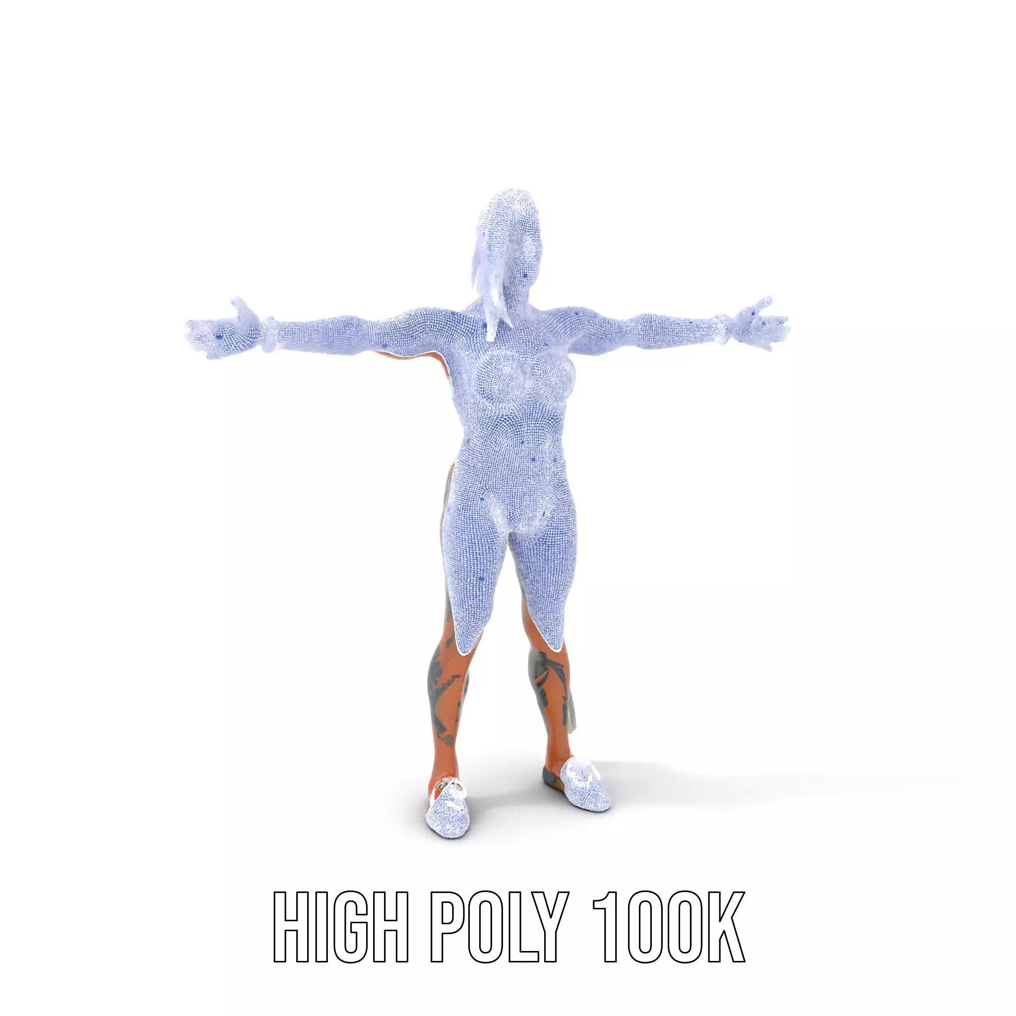 Futuristic Tattooed Model model pack Low-poly 3D model_4