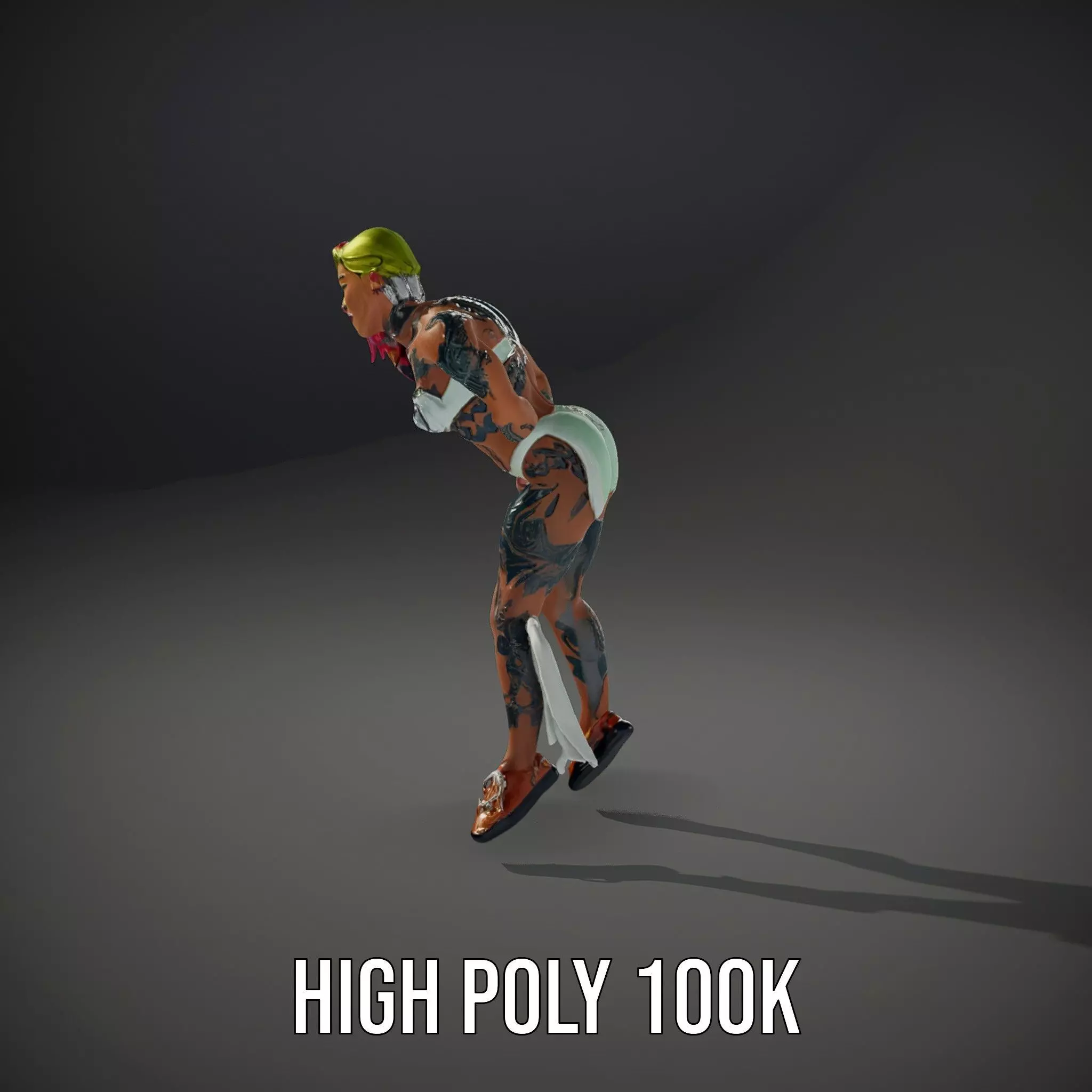 Futuristic Tattooed Model model pack Low-poly 3D model_10