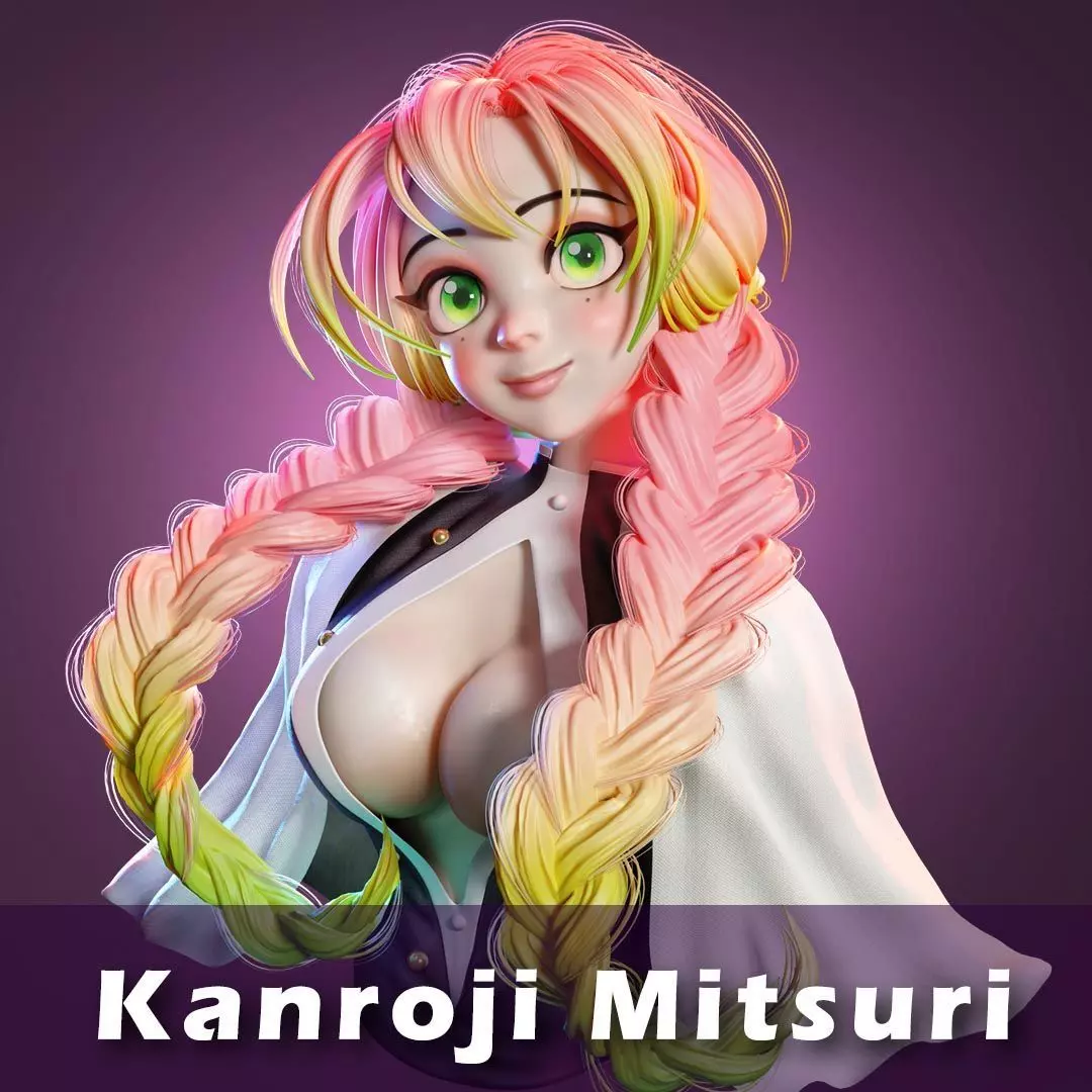 KANROJI Mitsuri Demon Slayer Bust figure 3D print model_0