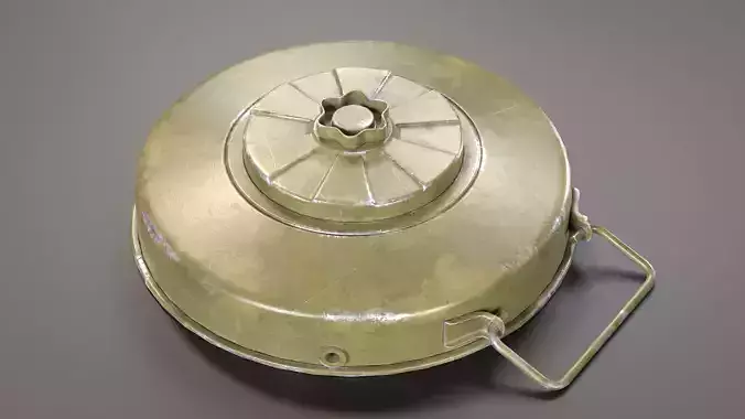 Tellermine 42 Anti-Tank Mine Low-poly 3D model