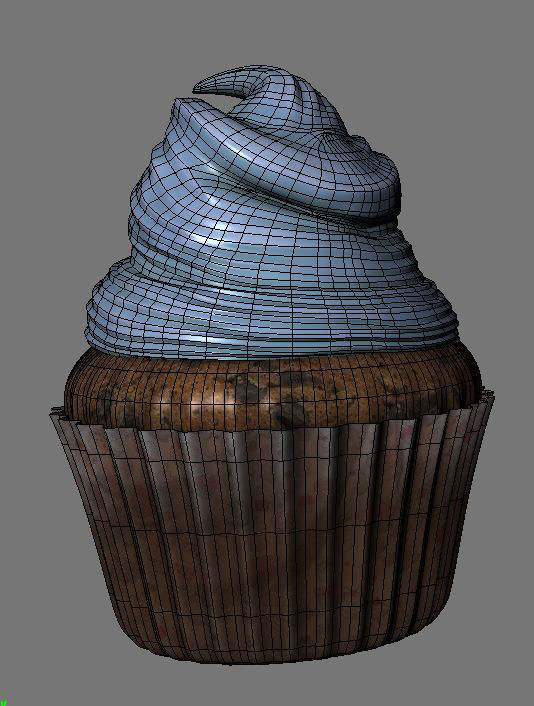 Cupcake two cupcakes with frosting 3D model_3