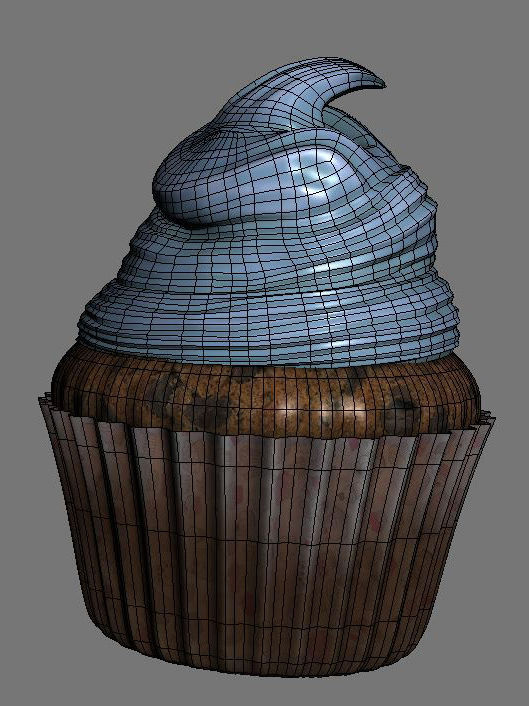 Cupcake two cupcakes with frosting 3D model_1