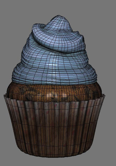 Cupcake two cupcakes with frosting 3D model_2