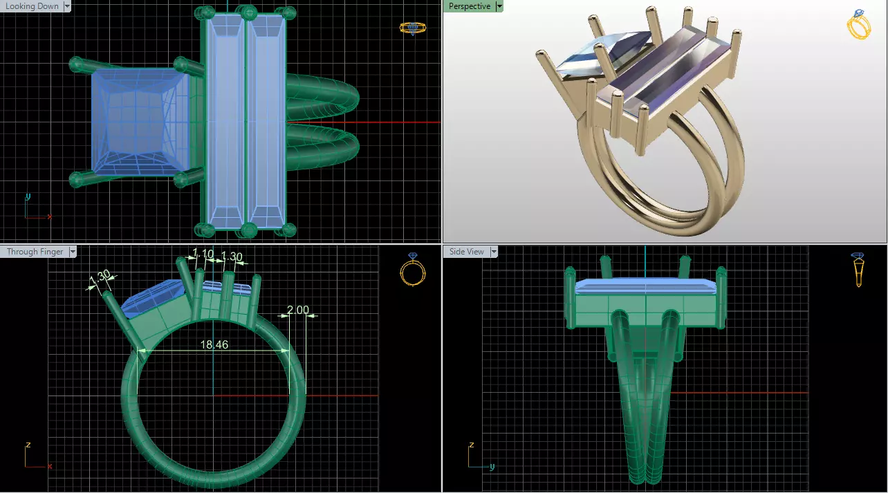 Womans Ring Size 58  3D print model_3