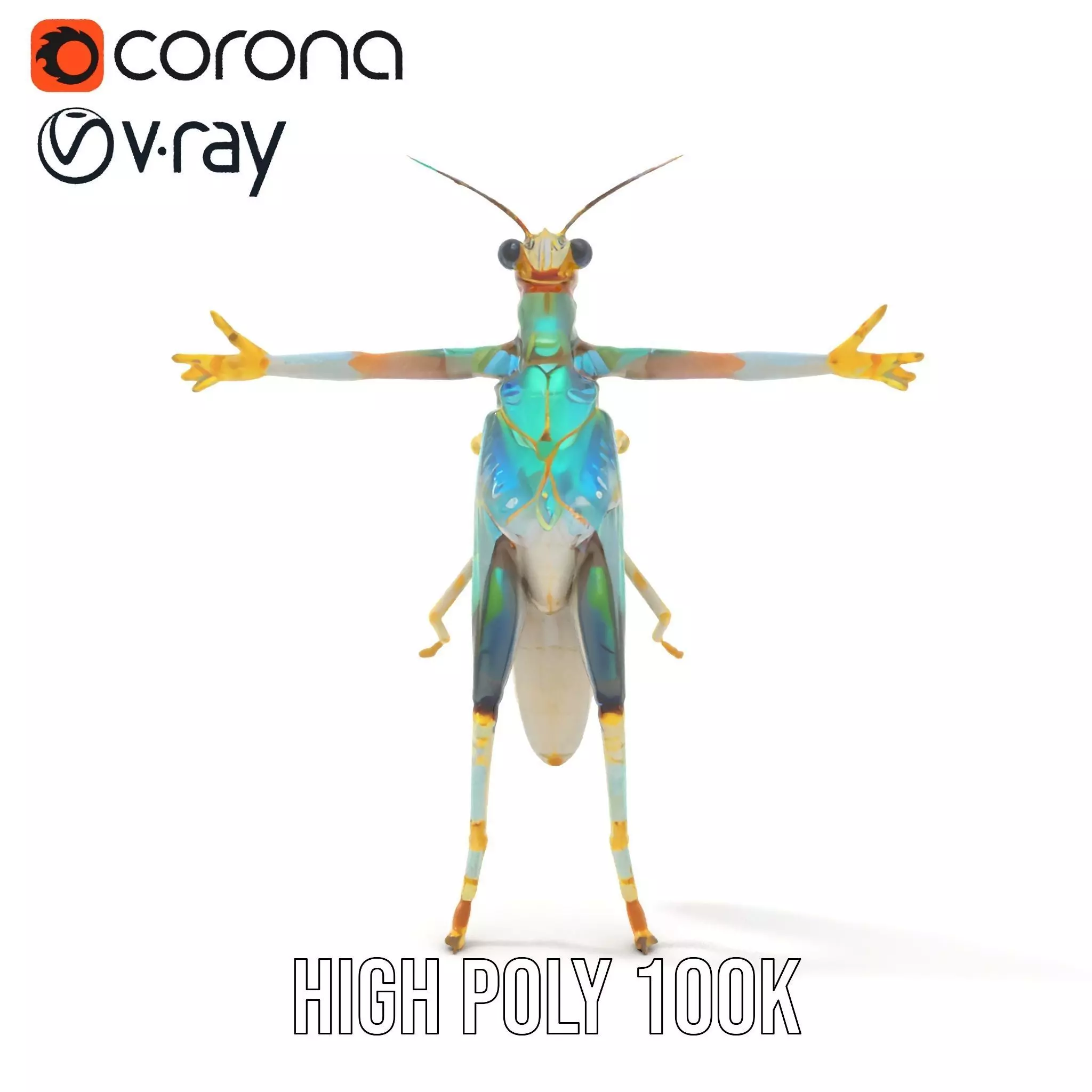 Iridescent Mantis model pack Low-poly 3D model_18