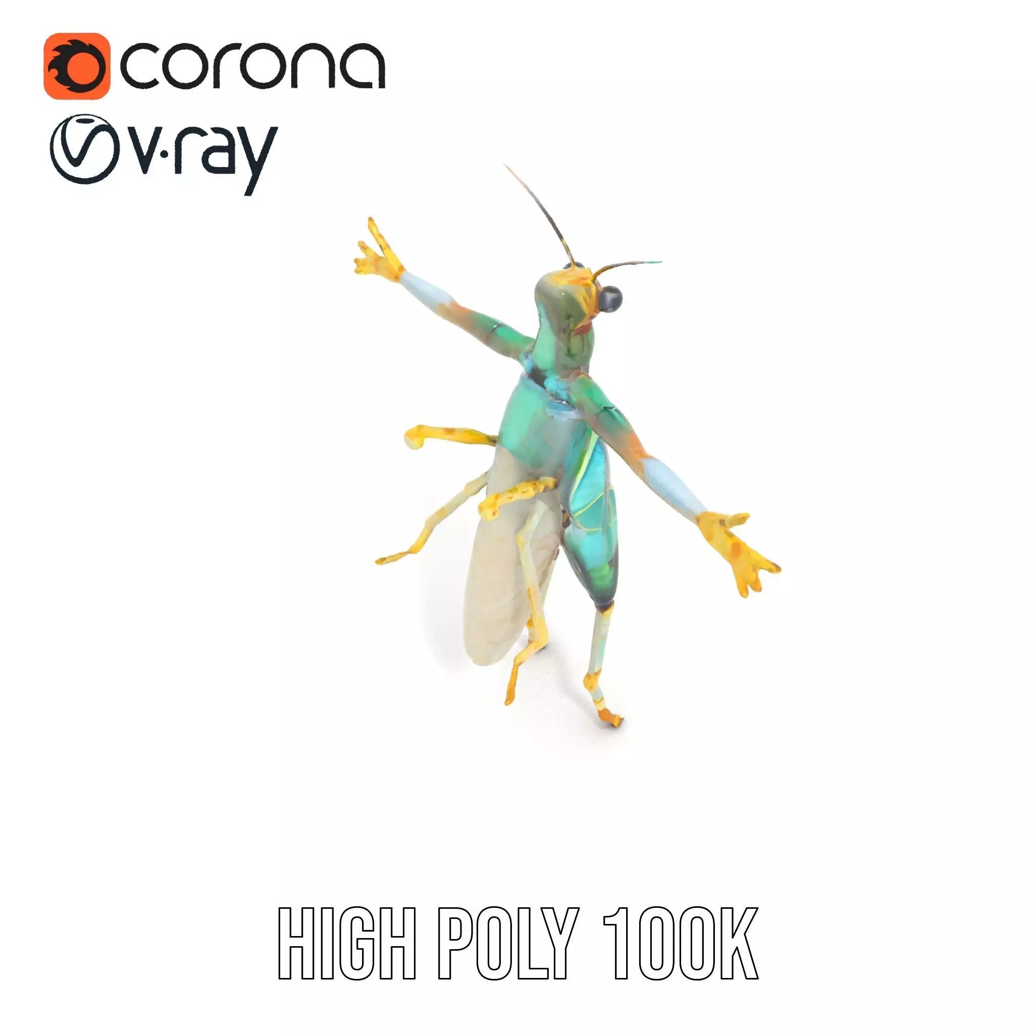 Iridescent Mantis model pack Low-poly 3D model_15