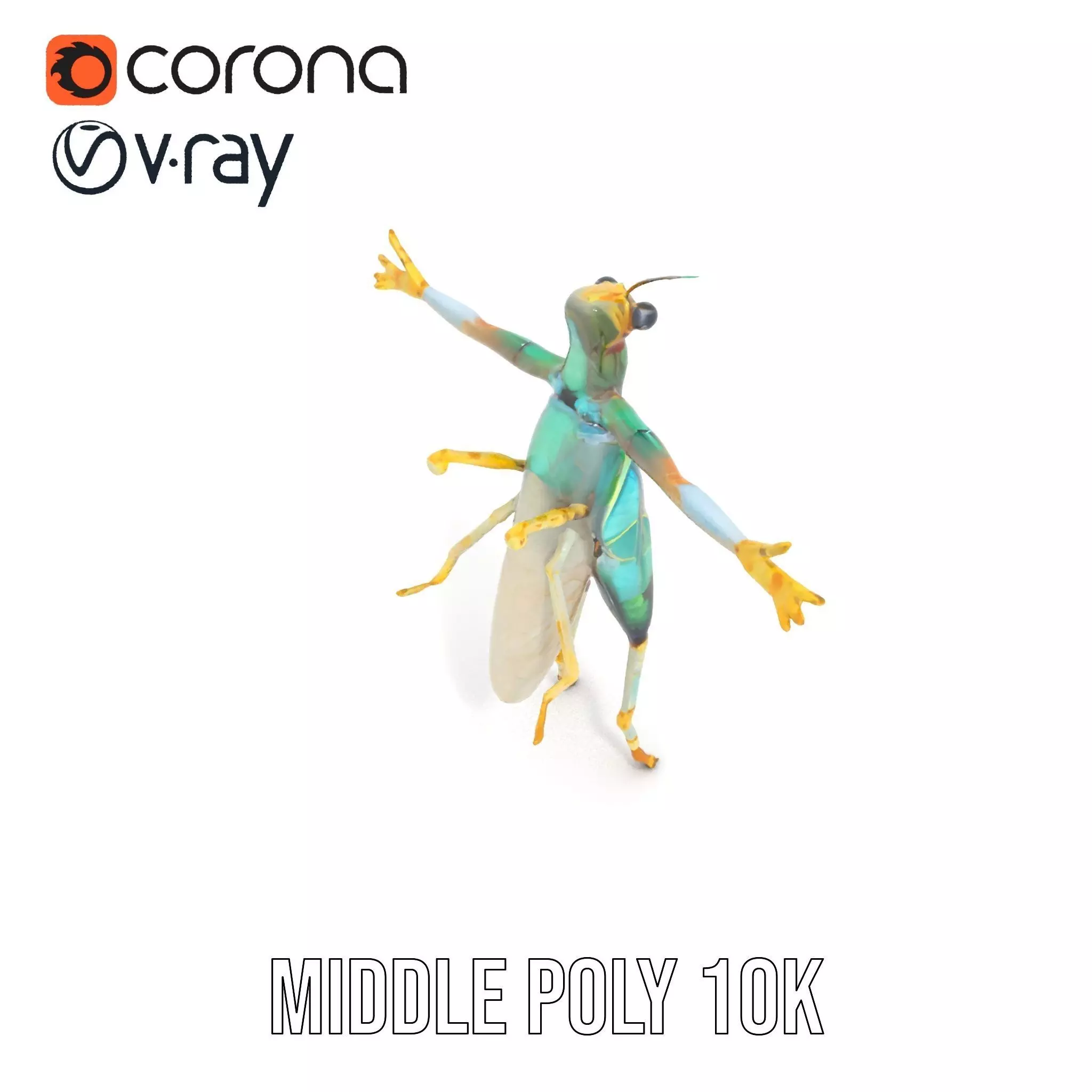 Iridescent Mantis model pack Low-poly 3D model_6