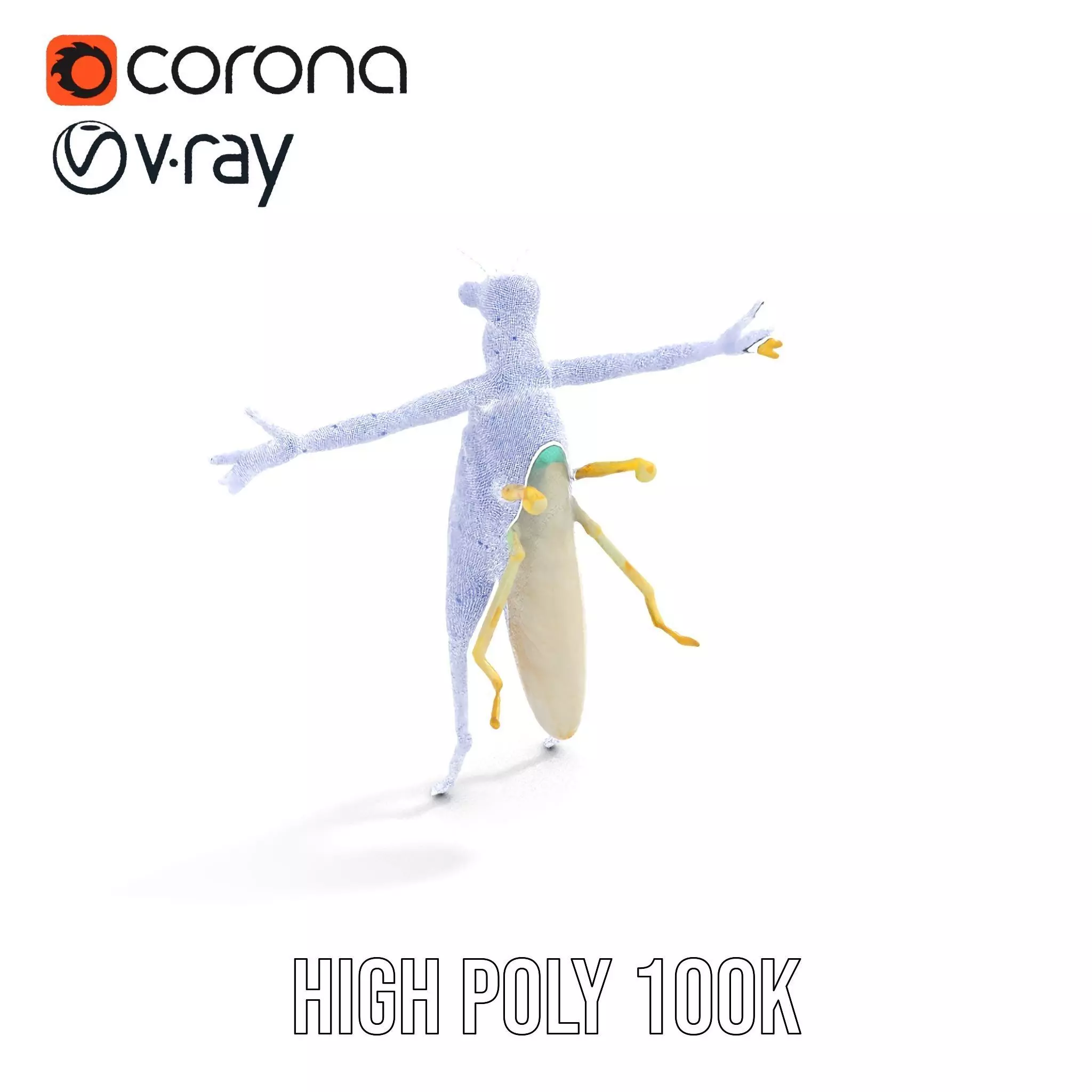 Iridescent Mantis model pack Low-poly 3D model_29