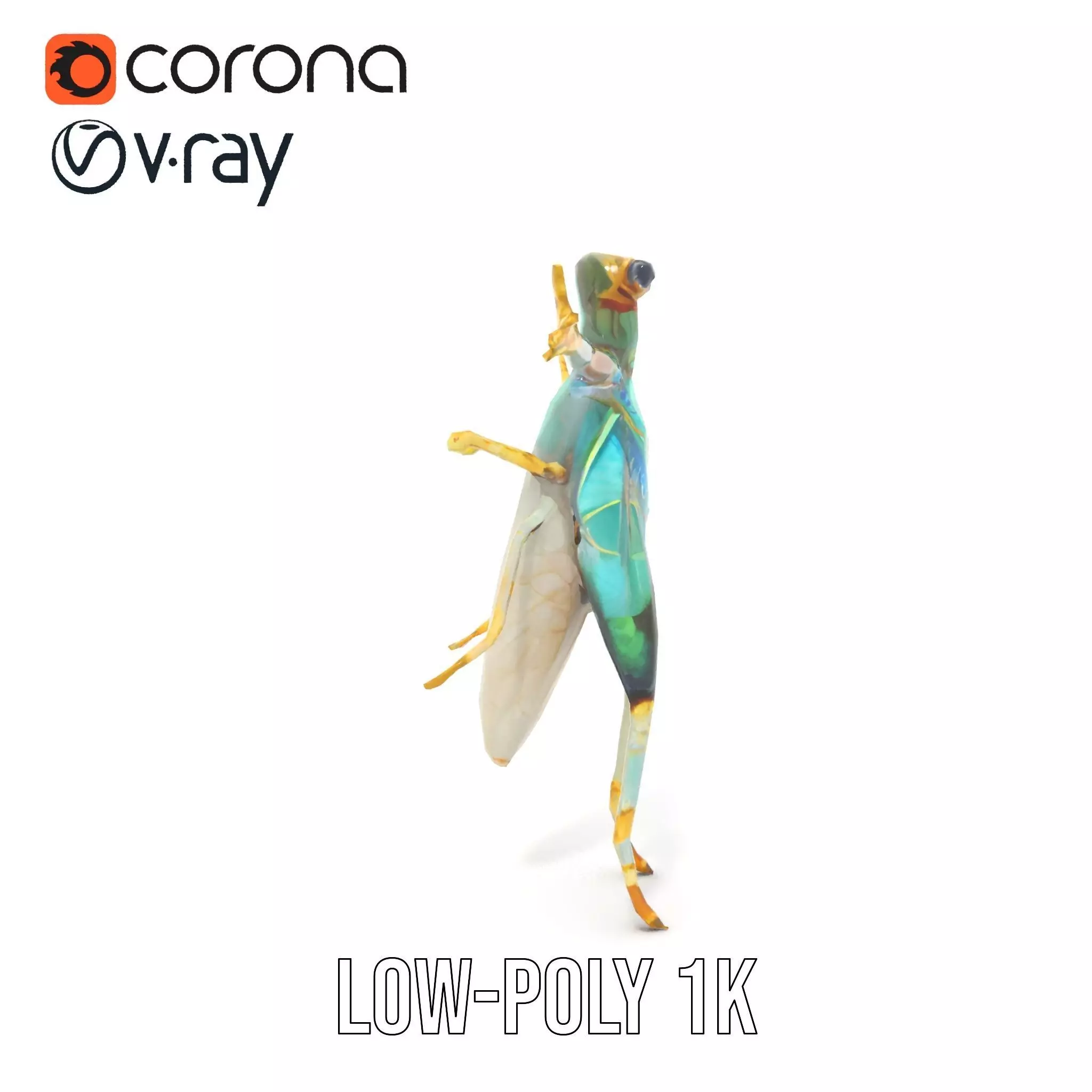 Iridescent Mantis model pack Low-poly 3D model_28