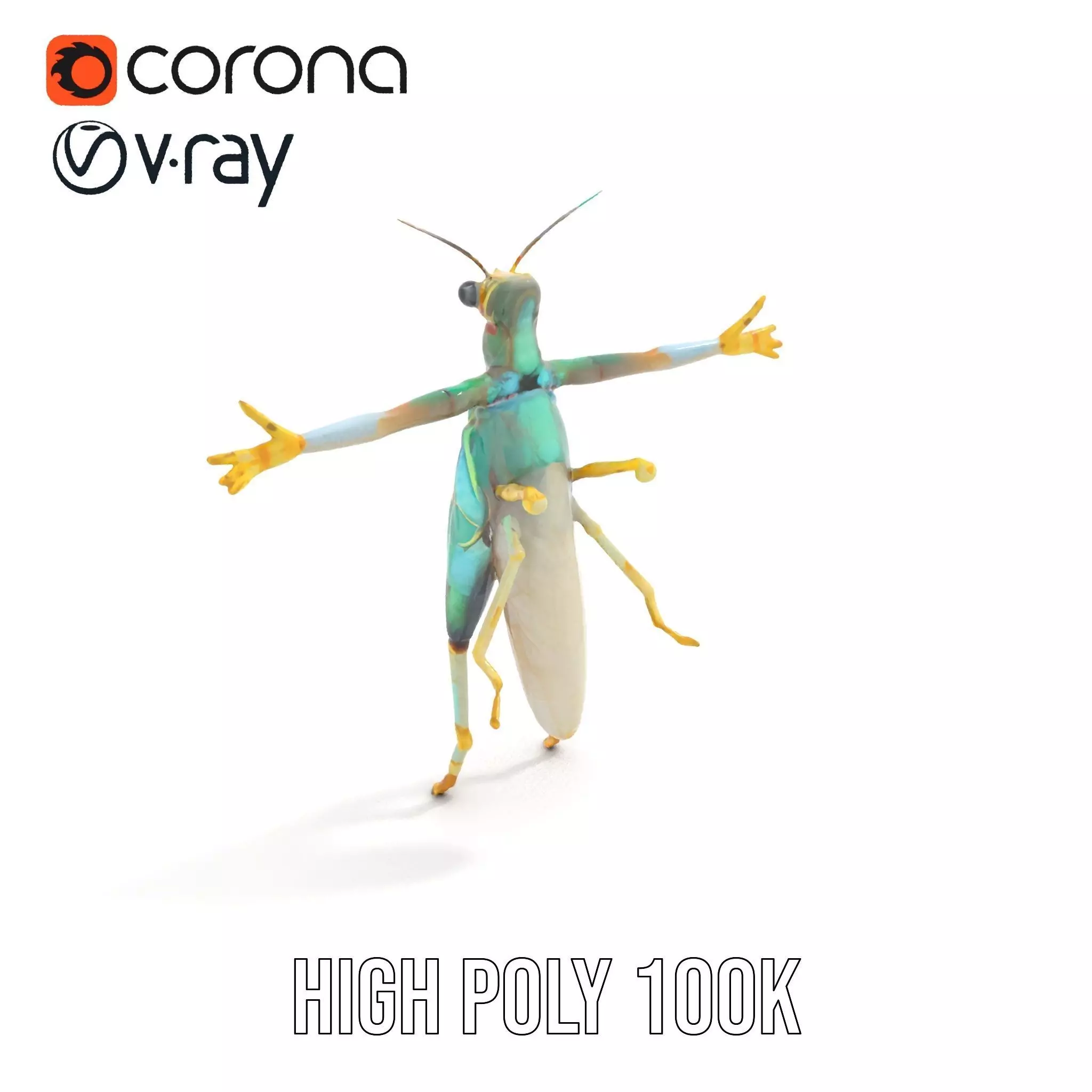 Iridescent Mantis model pack Low-poly 3D model_21