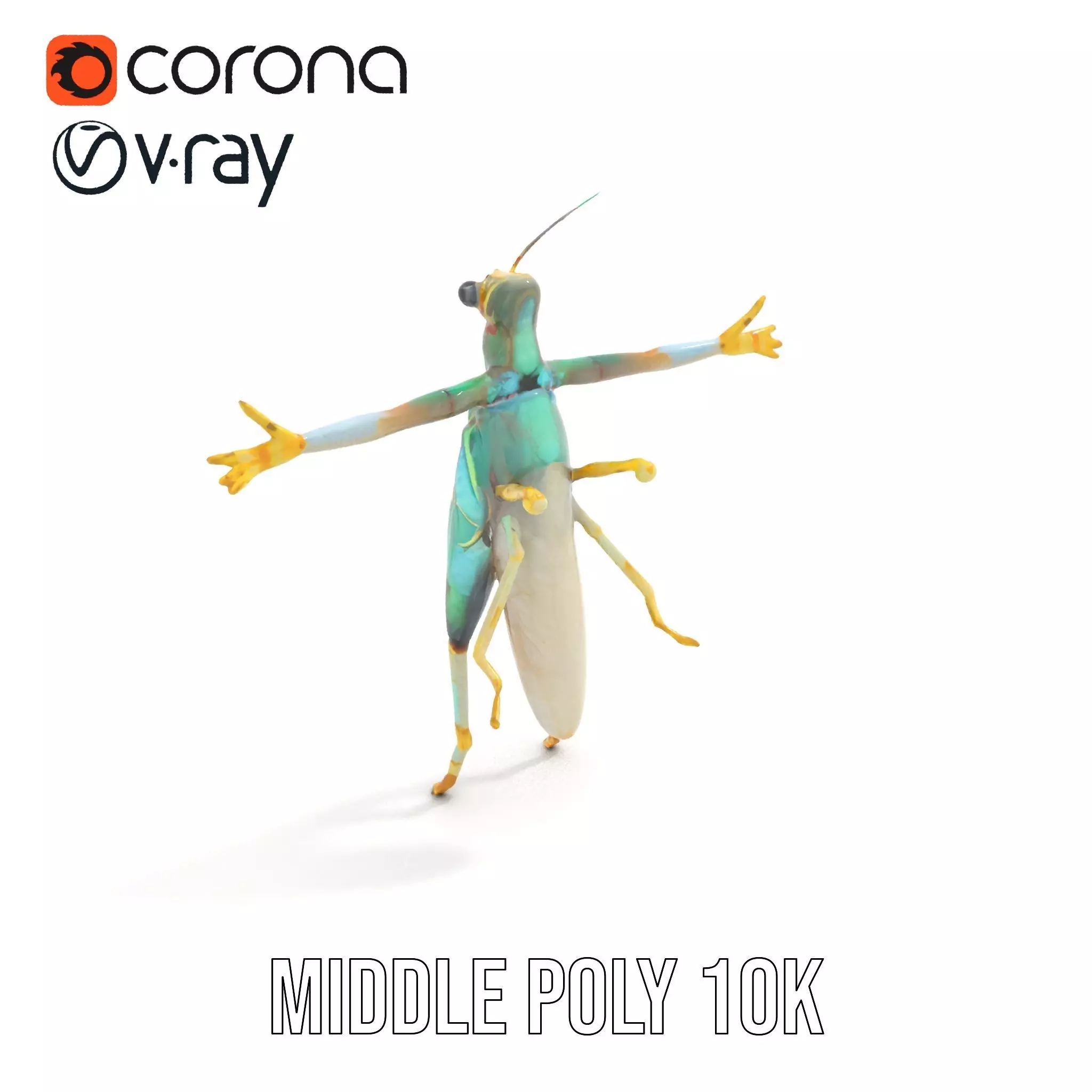Iridescent Mantis model pack Low-poly 3D model_19