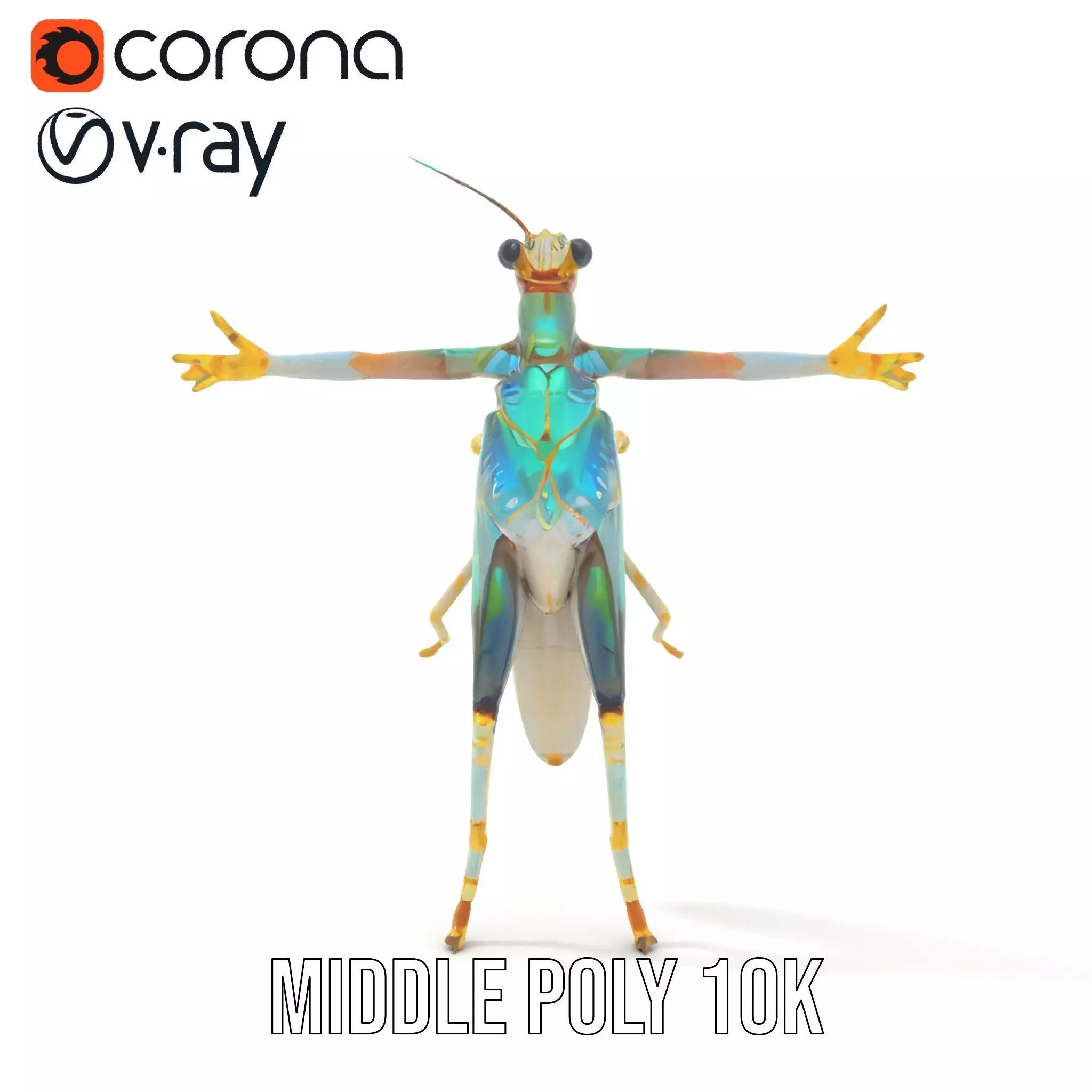 Iridescent Mantis model pack Low-poly 3D model_22