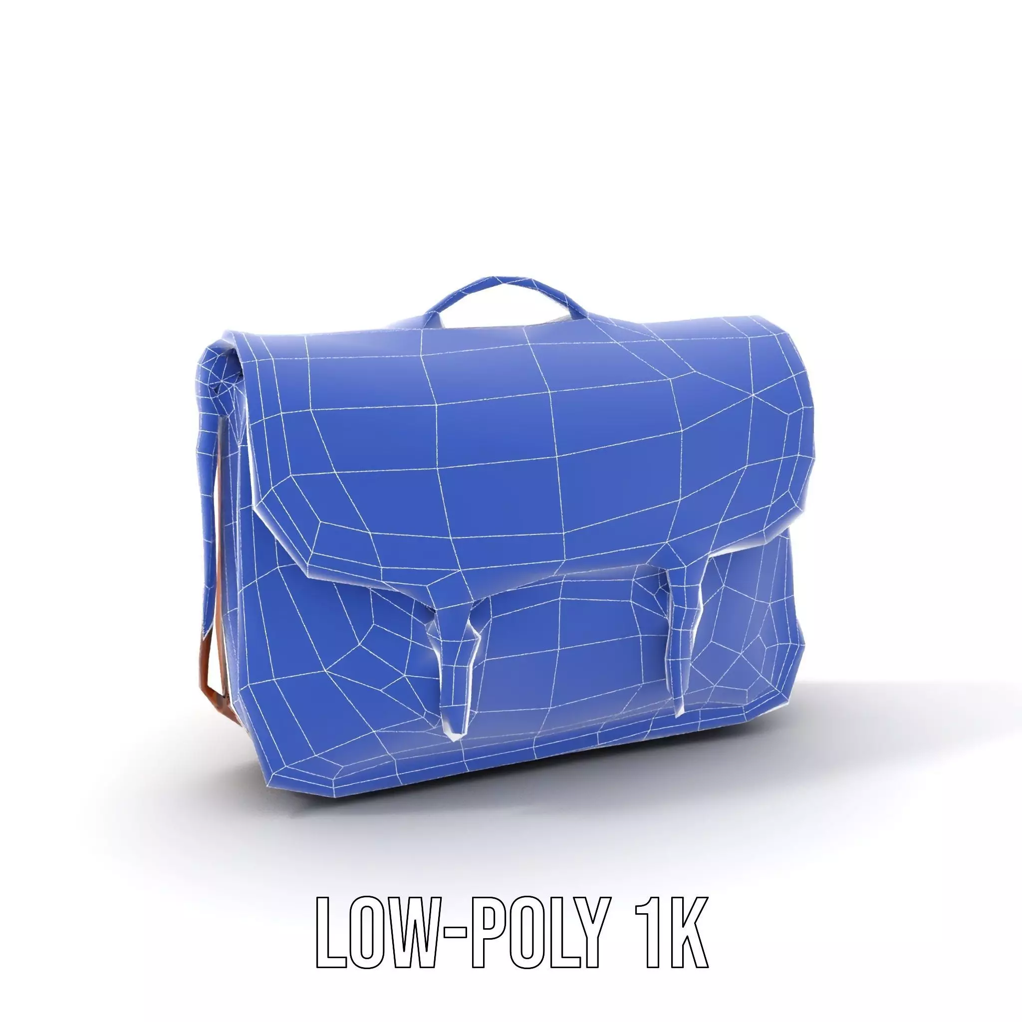 Vintage Leather Satchel model pack Low-poly 3D model_25