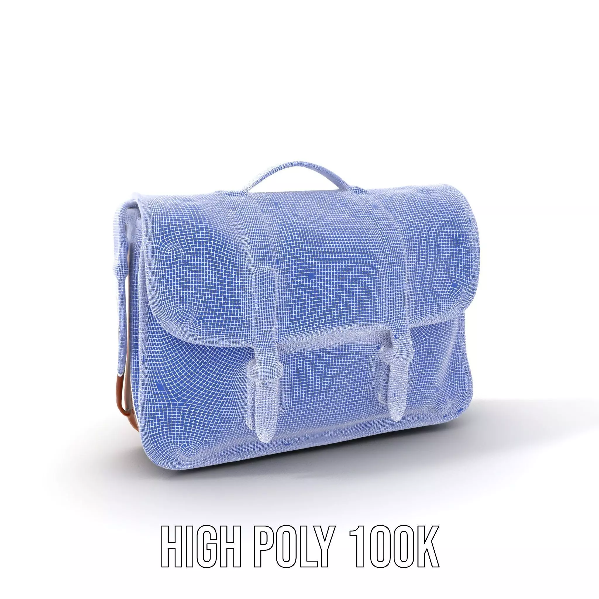 Vintage Leather Satchel model pack Low-poly 3D model_4