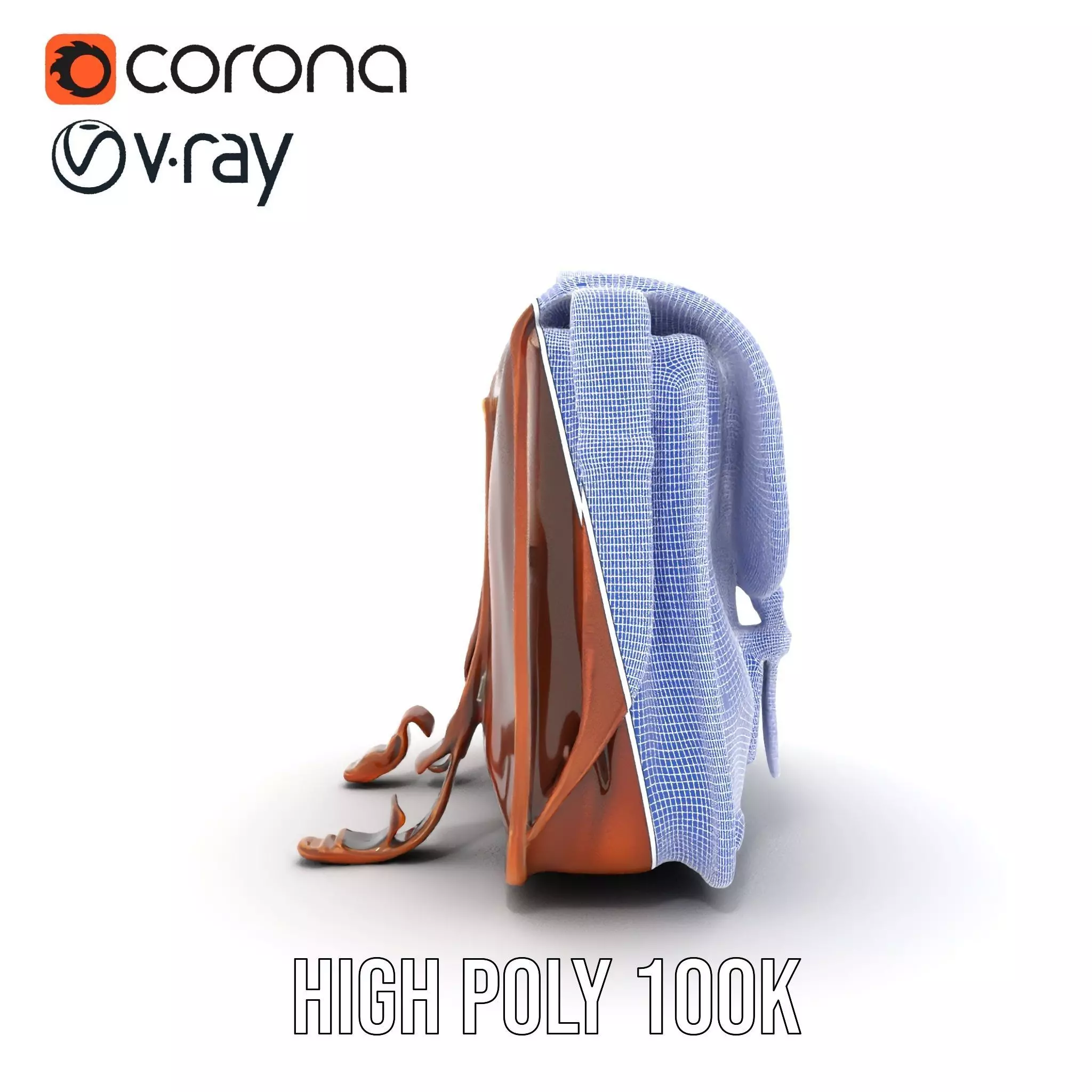 Vintage Leather Satchel model pack Low-poly 3D model_34